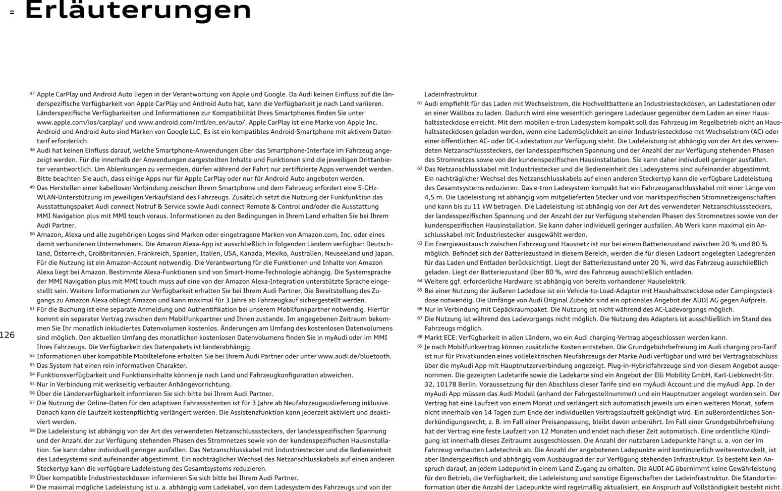 Audi Q4 e-tron / Q4 Sportback e-tron – gültig ab 03.09.2026 | Seite: 126 | Produkte: Navigation, Smartphones, Apple, Smartphone