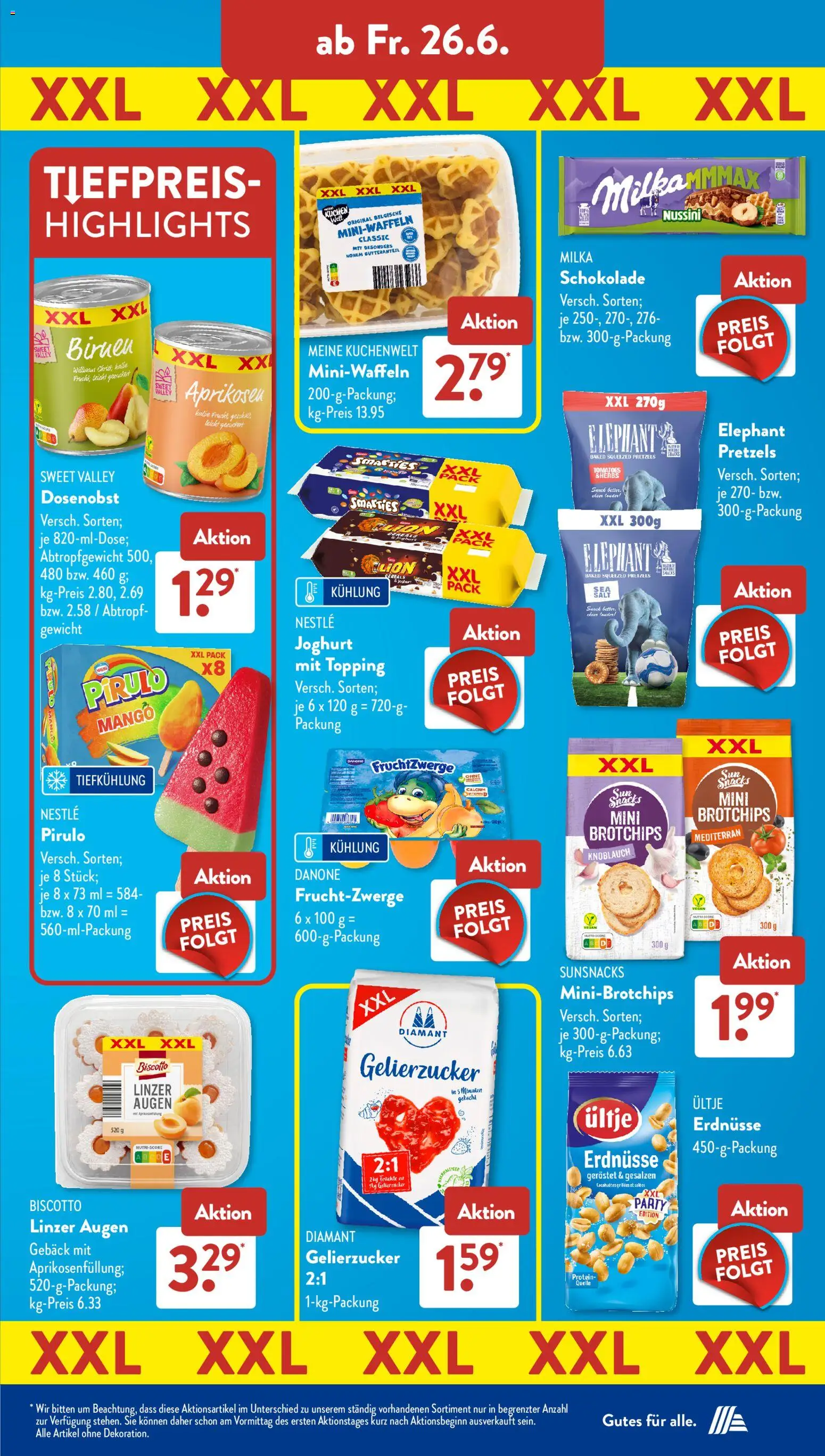 Aldi Süd Prospekt – gültig ab 22.06.2026 | Seite: 14 | Produkte: Milka schokolade, Milka, Knoblauch, Kuchen