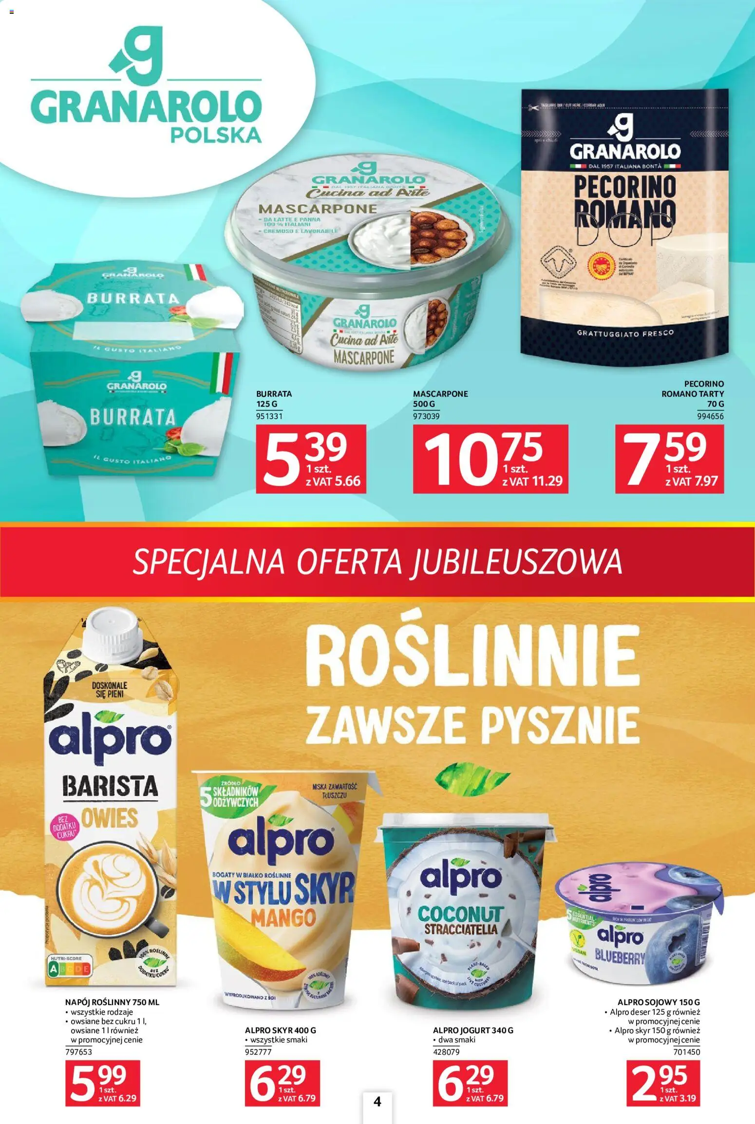 Selgros cash&carry gazetka - Specjalna oferta jubileuszowa od 18.06.2026 | Strona: 4 | Produkty: Mango, Pecorino, Mascarpone, Skyr