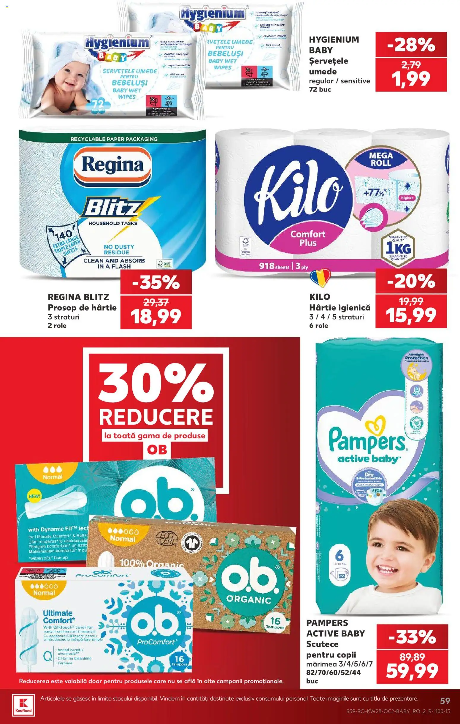 Kaufland RO akciós ujság - amely érvényes a következő dátumtól: 2026.07.08. | Oldal: 59 | Termékek: Pampers
