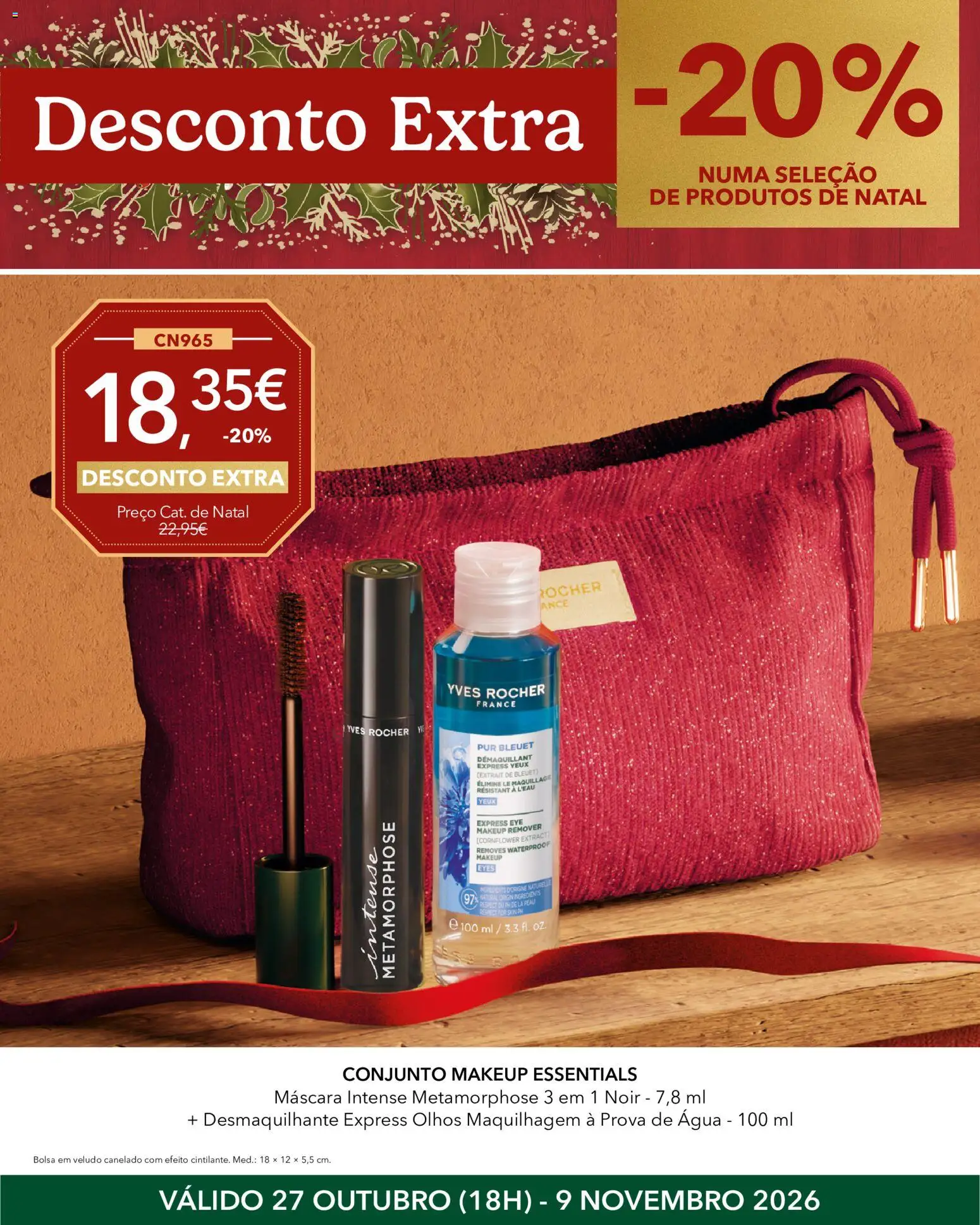 Yves Rocher Natal desconto extra │ válido de 27/10/2026 | Página: 8 | Produtos: Agua, Bolsa, Maquilhagem
