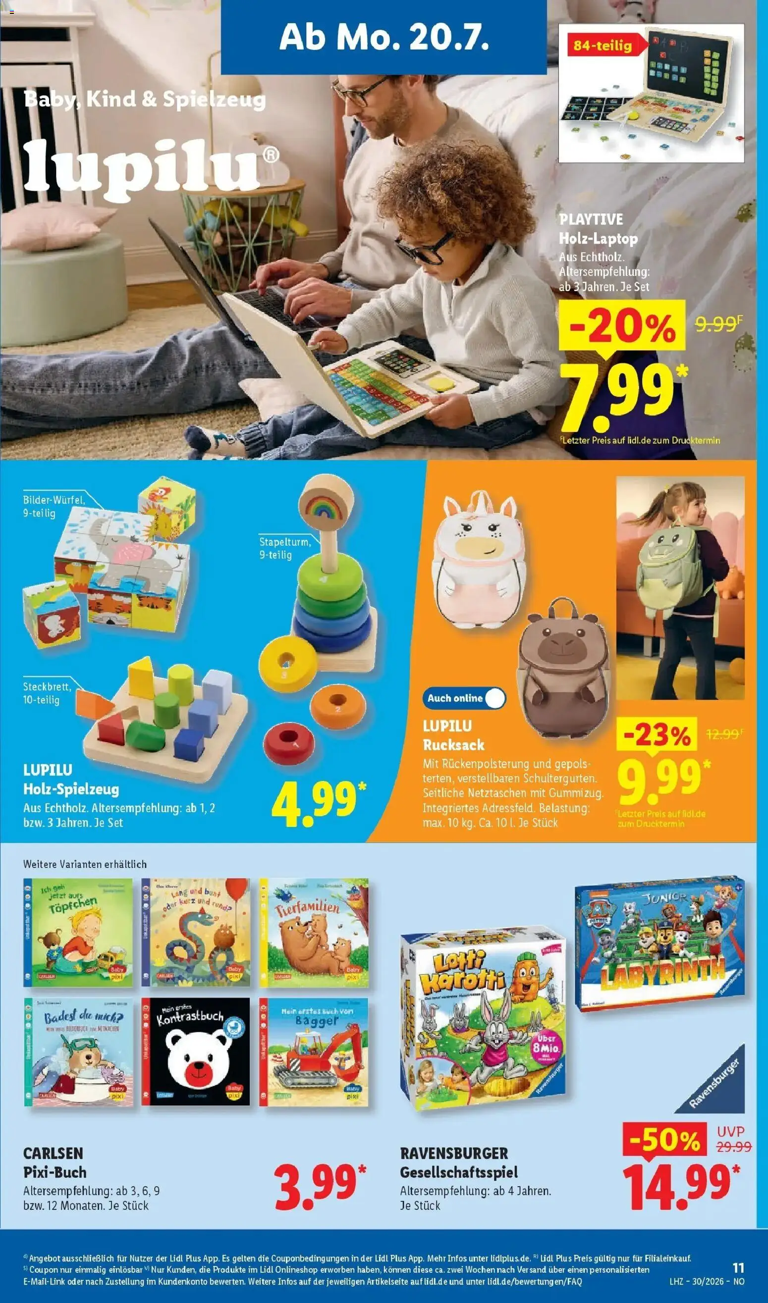 Lidl Prospekt Braunschweig – gültig ab 20.07.2026 | Seite: 31 | Produkte: Laptop, Rucksack
