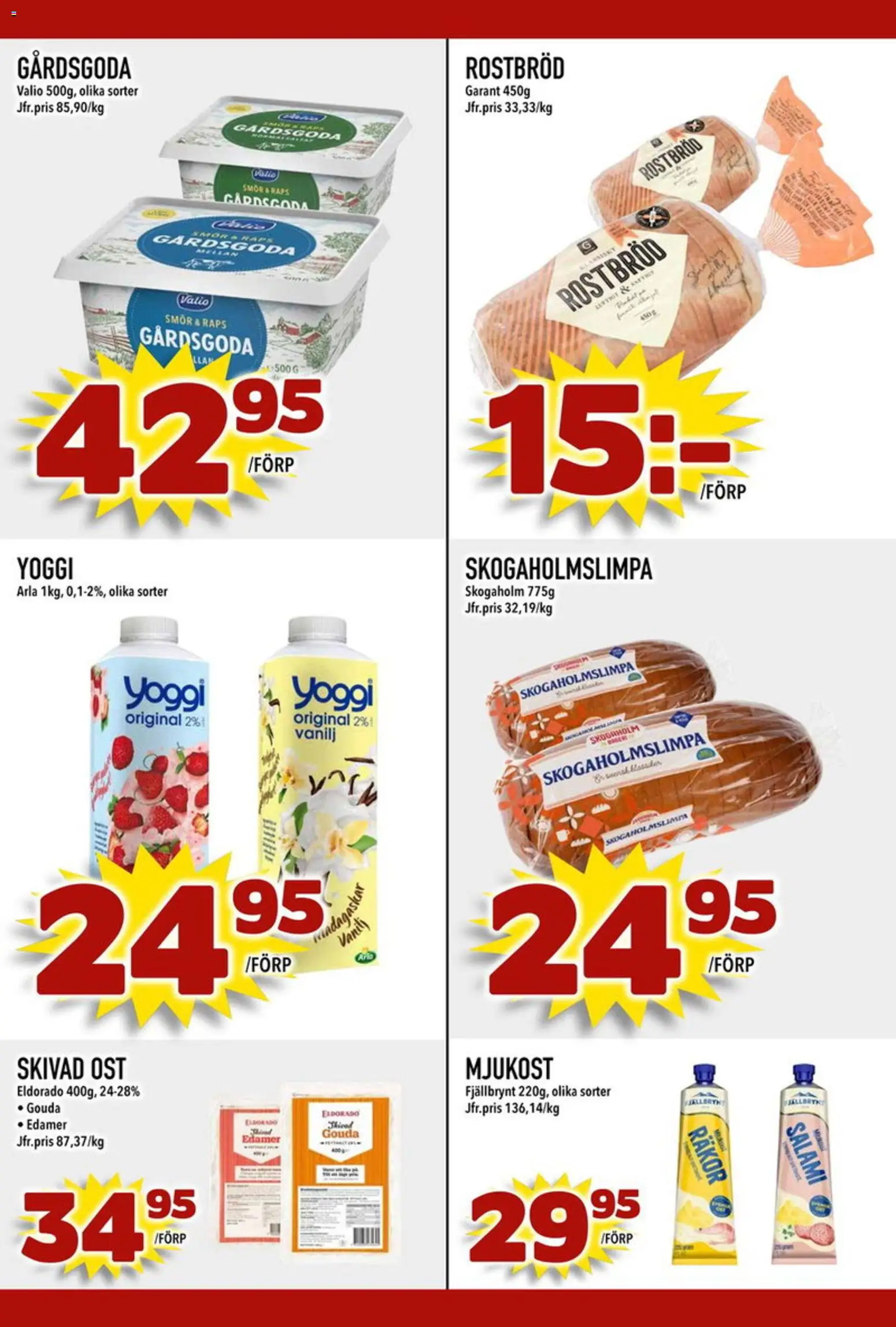 Din Mat reklamblad aktuell från 04.05.2026 | Sida: 4 | Produkter: Rostbröd, Räkor, Smör, Salami
