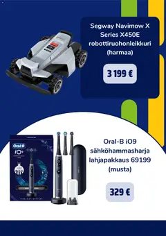 Gigantti-mainoslehti voimassa 08.05.2026 alkaen | Sivu: 3 | Tuotteet: Sähköhammasharja, Robottiruohonleikkuri
