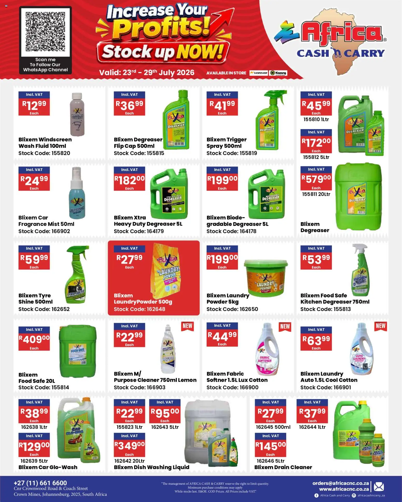 New Africa Cash & Carry catalogue – valid from 23/07/2026 | Page: 54 | Products: Cap, Softner, Fragrance, Powder