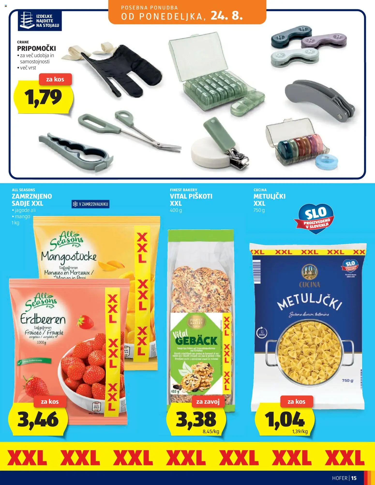 Hofer SI katalog | vrijedi od 19.08.2026 | Stranica: 15 | Proizvodi: Zavoj, Jagode, Mango