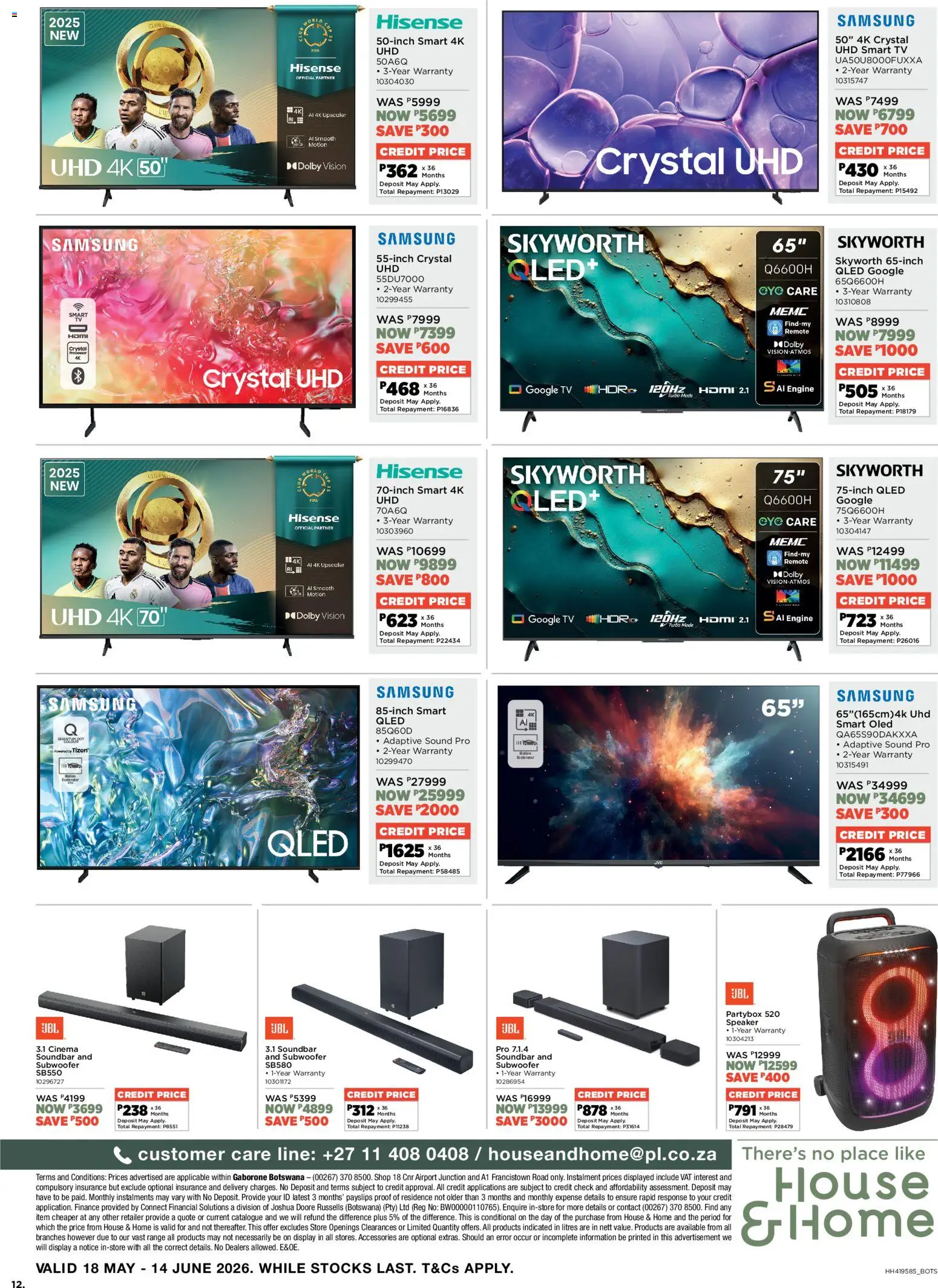 New House and Home catalogue – valid from 18.05.2026 | Page: 12 | Products: Speaker, TV, Subwoofer, Remote