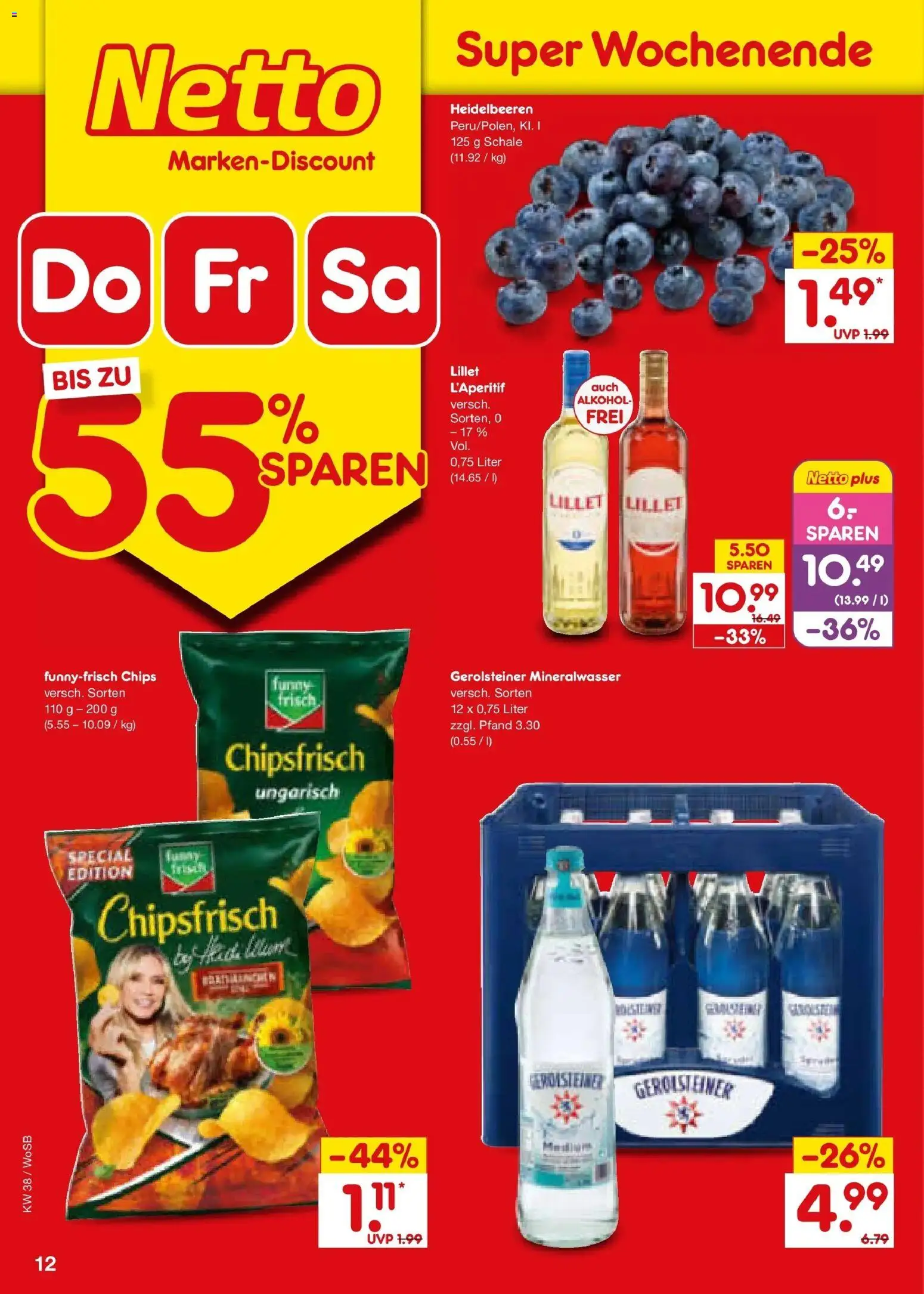 Netto Marken-Discount Prospekt Ludwigshafen-Edigheim – gültig ab 14.09.2026 | Seite: 46 | Produkte: Mineralwasser, Lillet, Alkohol, Chips