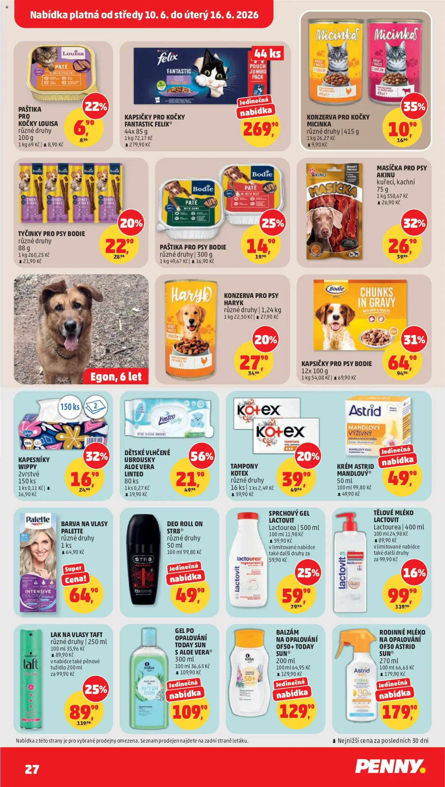 Penny Market leták od 10.06.2026 | Strana: 27 | Produkty: Felix, Ubrousky, Tampony, Konzerva pro kočky