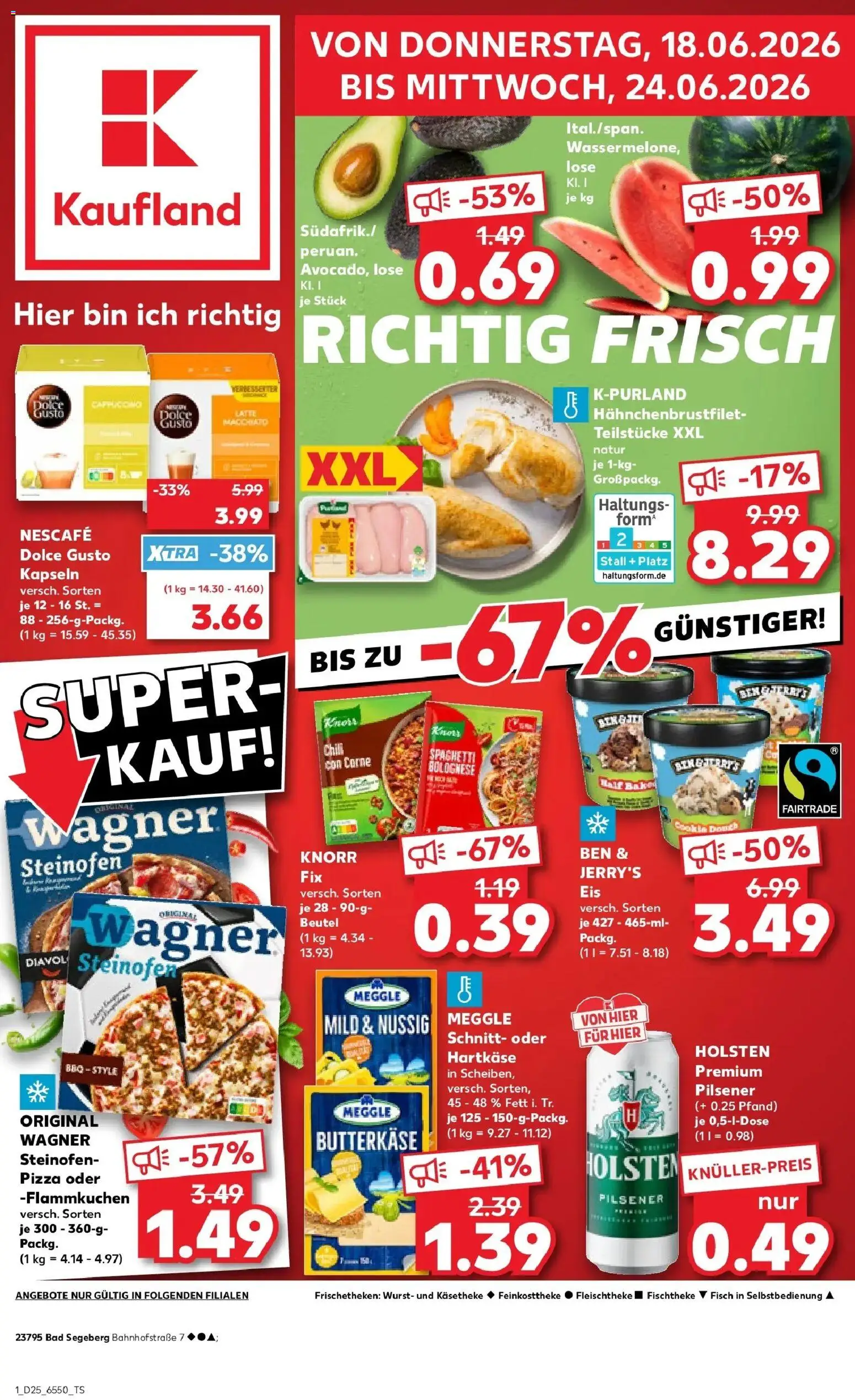 Kaufland Prospekt Bad Segeberg – gültig ab 18.06.2026 | Seite: 3 | Produkte: Knorr fix, Ben & Jerry's, Dolce Gusto kapseln, Pizza