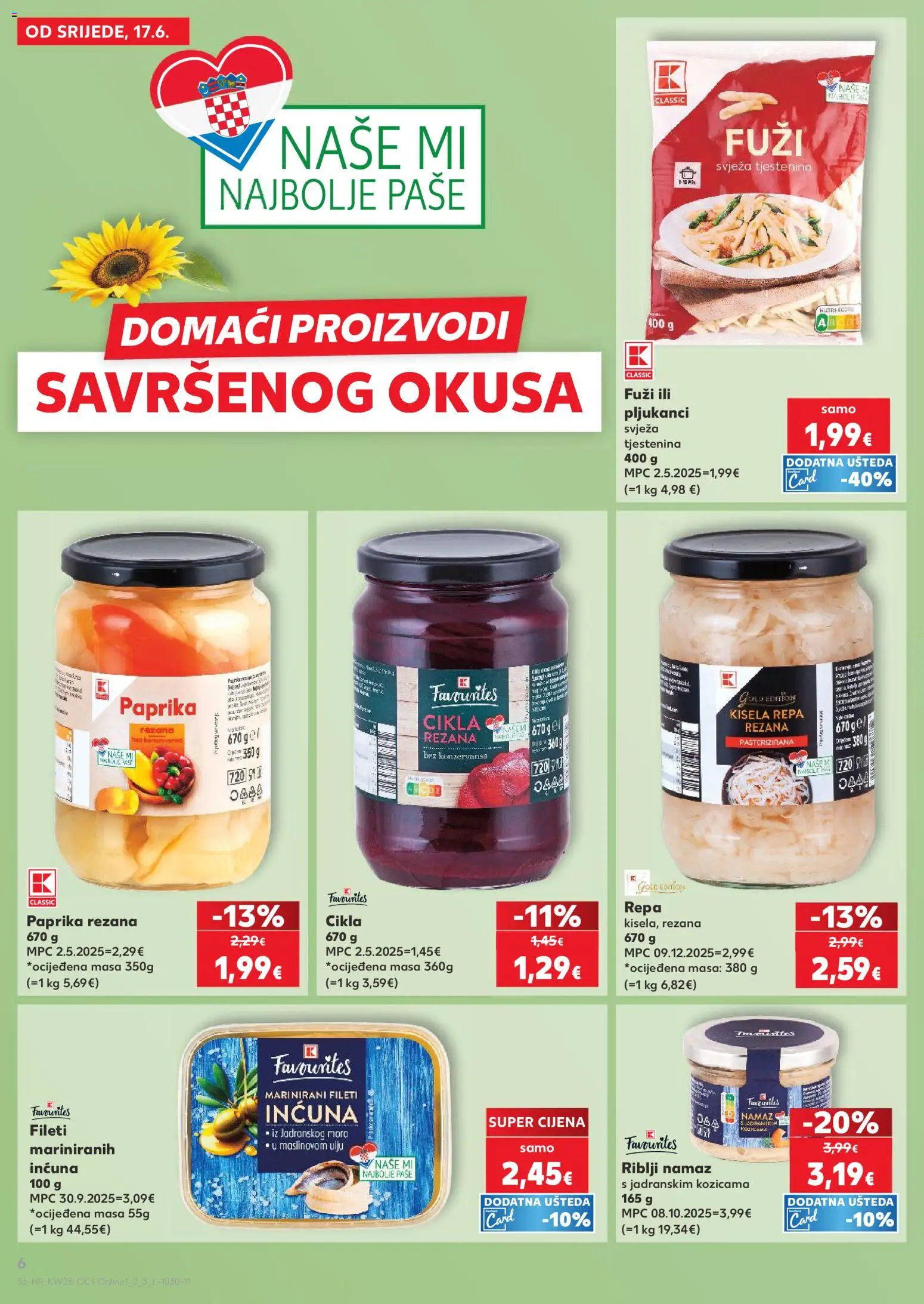 Kaufland katalog | vrijedi od 17.06.2026 | Stranica: 6 | Proizvodi: Paprika, Cikla, Pasta, Namaz