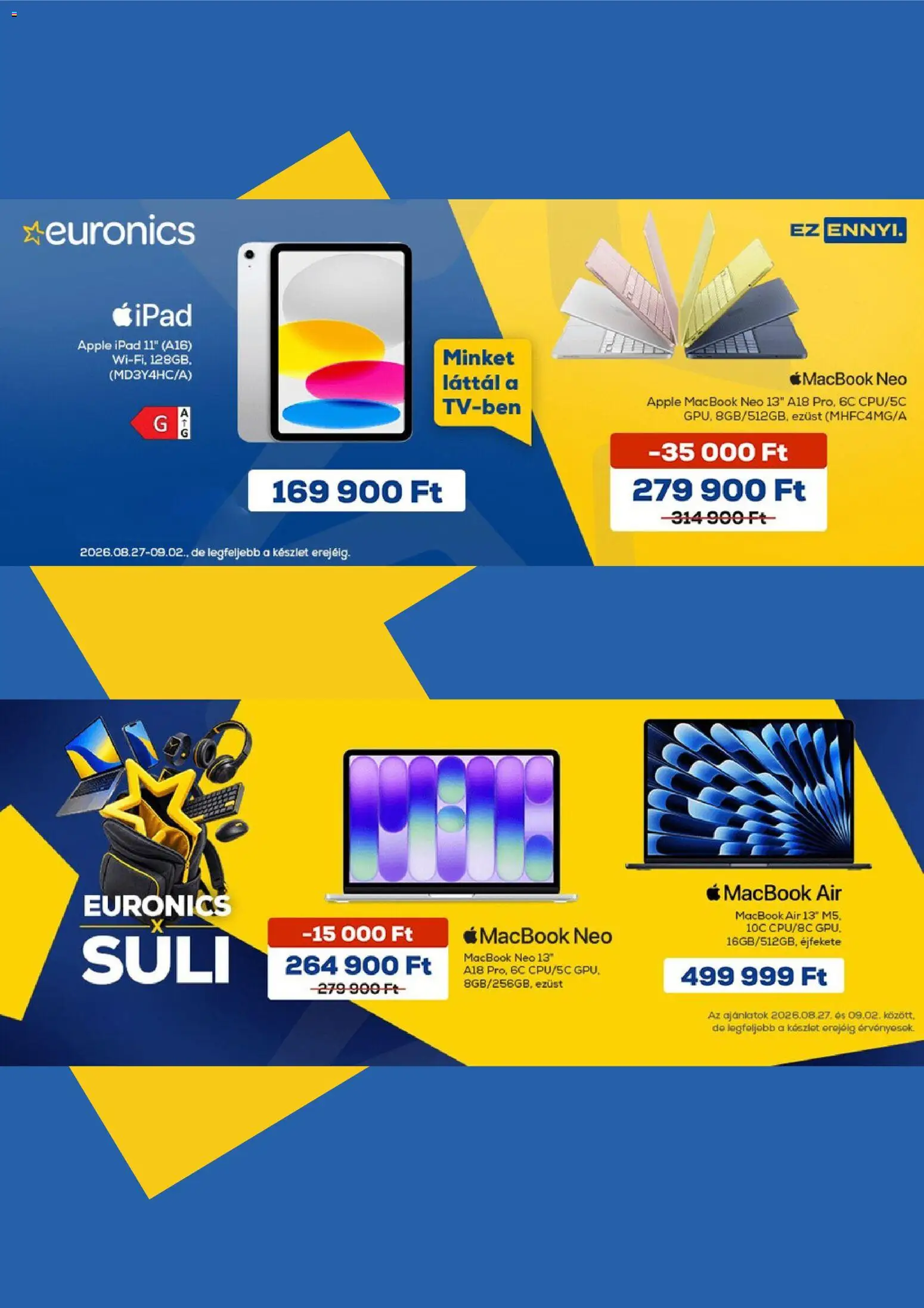 Euronics akciós ujság - amely érvényes a következő dátumtól: 2026.08.27. | Oldal: 2