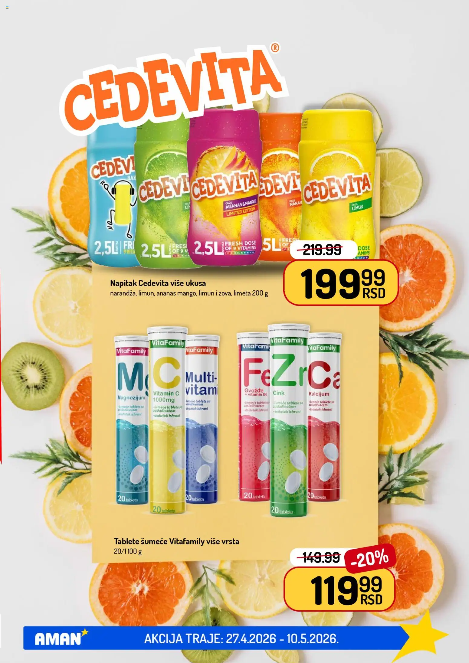 Aman katalog - važi od 27.04.2026 | Strana: 31 | Proizvode: Limeta, So, Cedevita, Limun