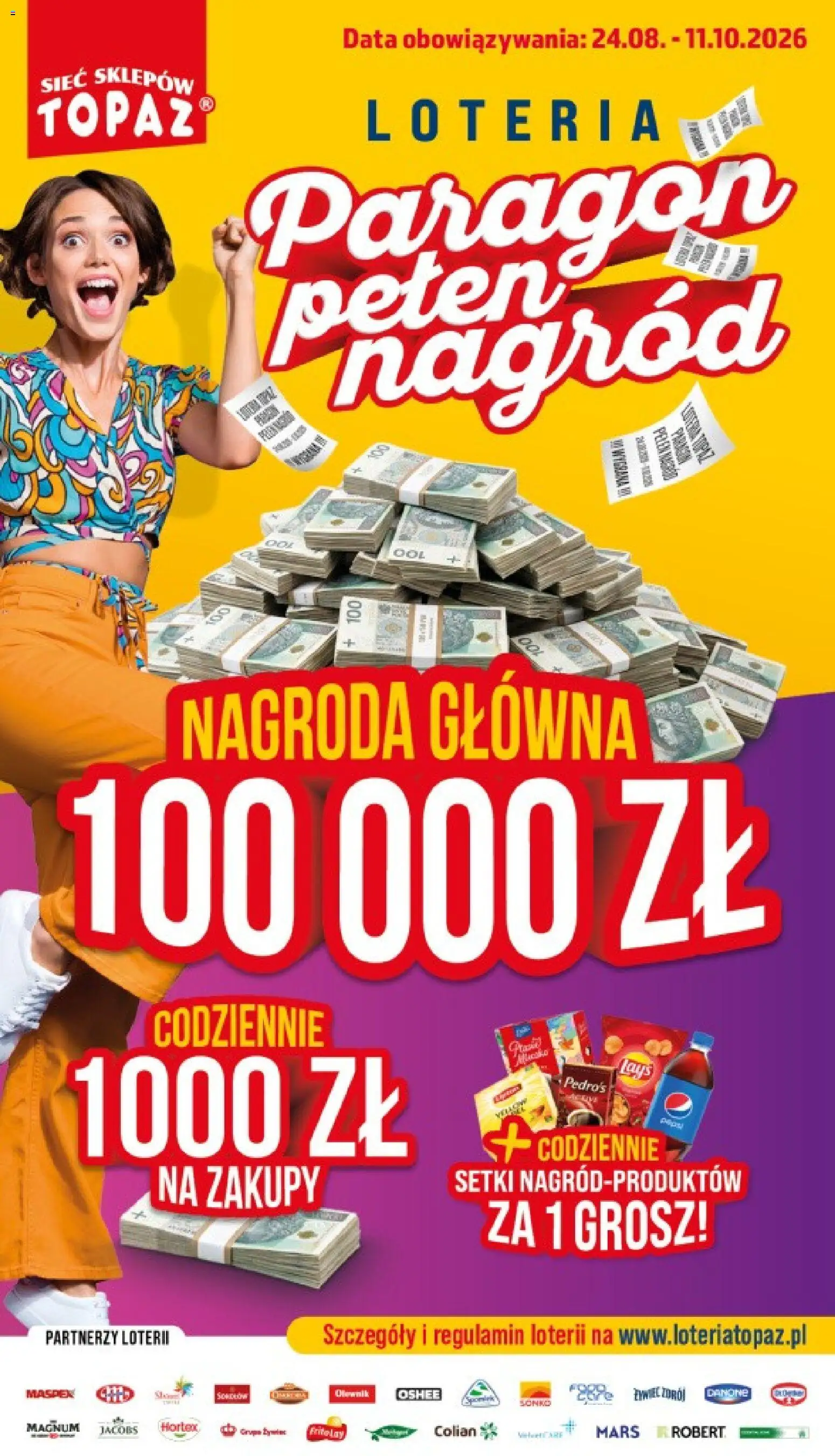 Topaz konkurs - Loteria paragon pełen nagród od 24.08.2026 | Strona: 1 | Produkty: Jacobs, Oshee, Magnum