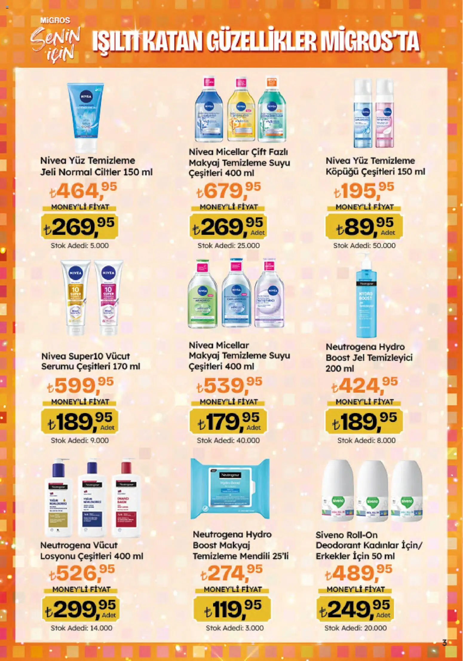 Migros Katalog - Migroskop - 04.06.2026 tarihinden itibaren geçerlidir | Sayfa: 3 | Ürünler: Deodorant, Makyaj