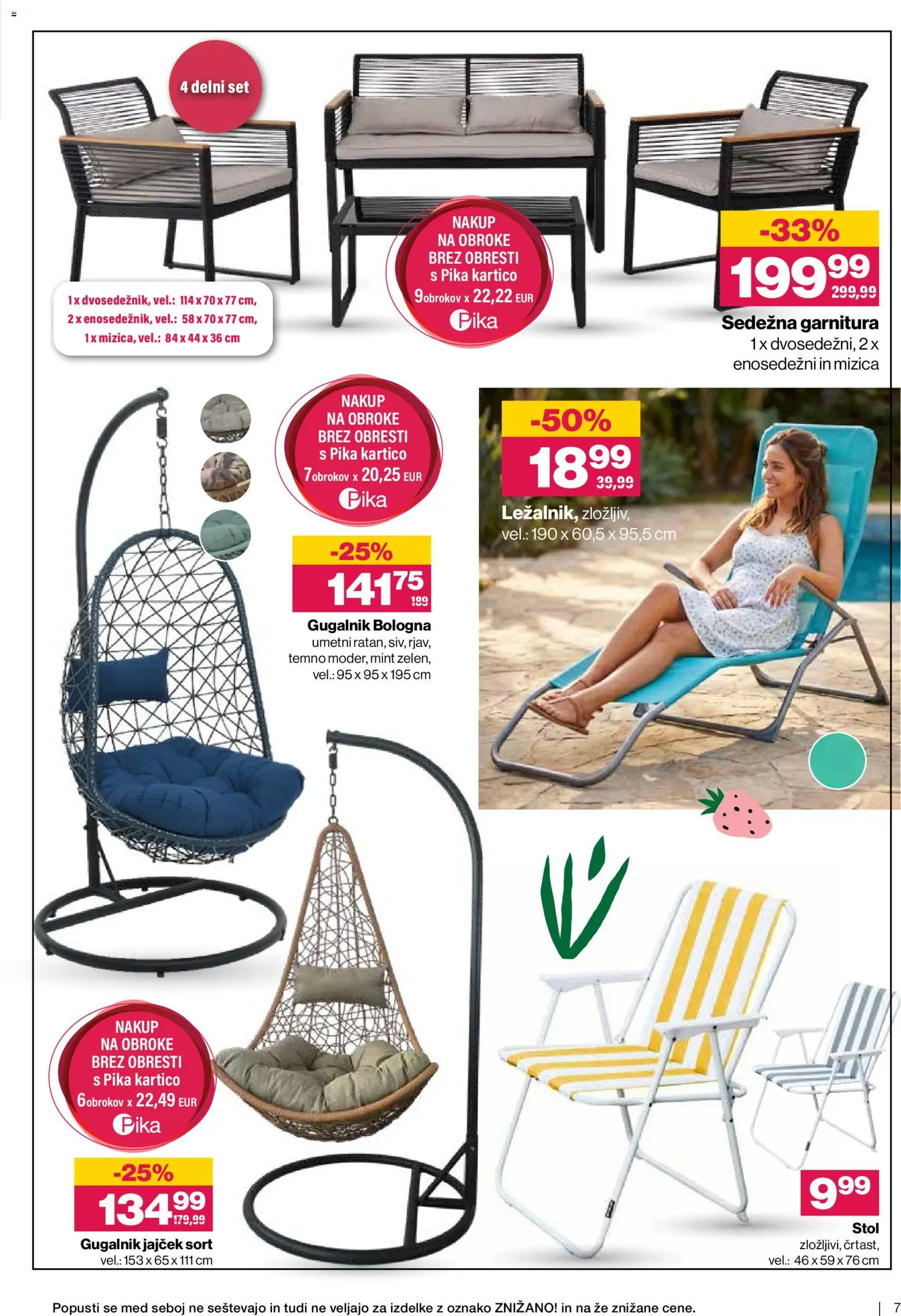 Novi Mercator katalog ponudbe – veljaven od 10.06.2026 | Stran: 7 | Izdelki: Gugalnik, Mizica, Sedezna garnitura, Stol