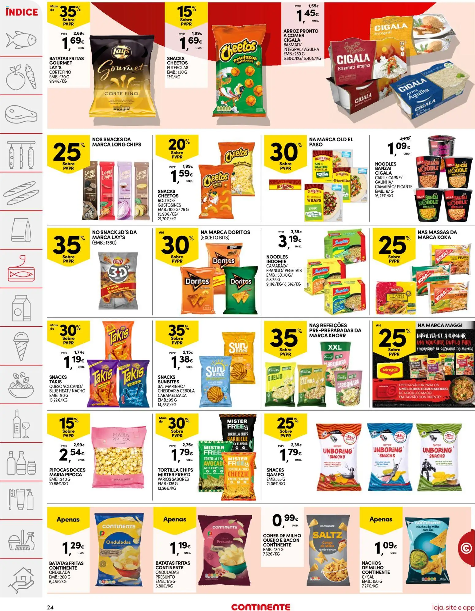 Continente folheto │ válido de 21.04.2026 | Página: 24 | Produtos: Bacon, Sal, Cebola, Milho
