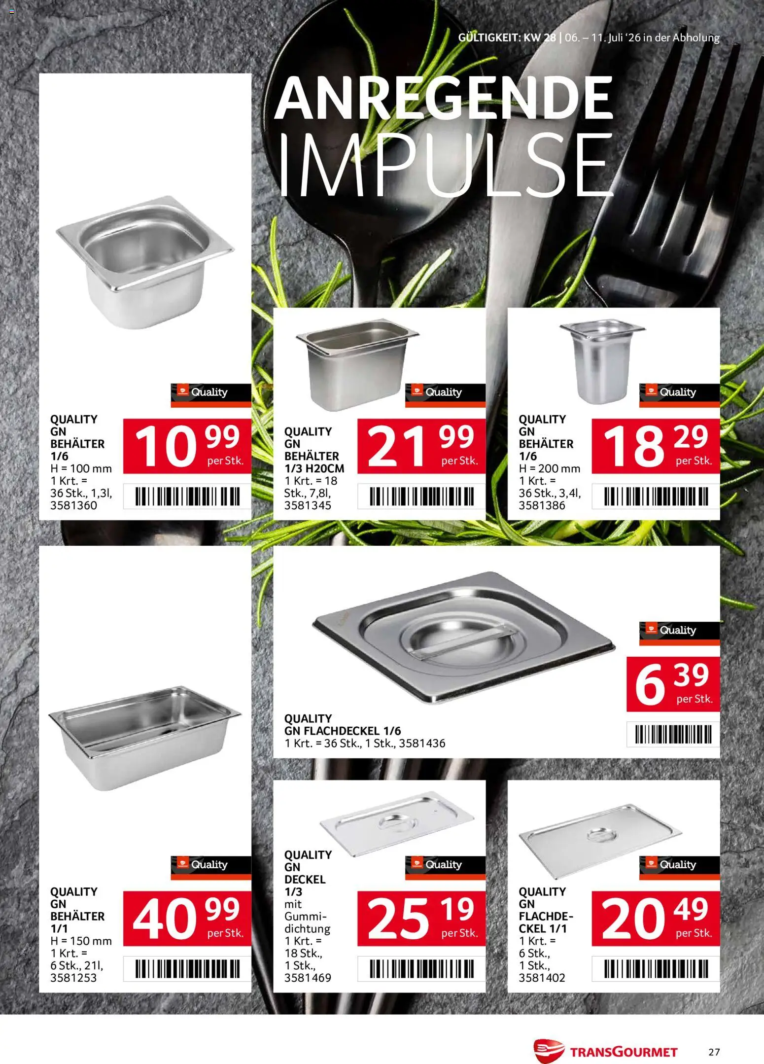 Transgourmet Flugblatt gültig ab 06.07.2026 | Seite: 27
