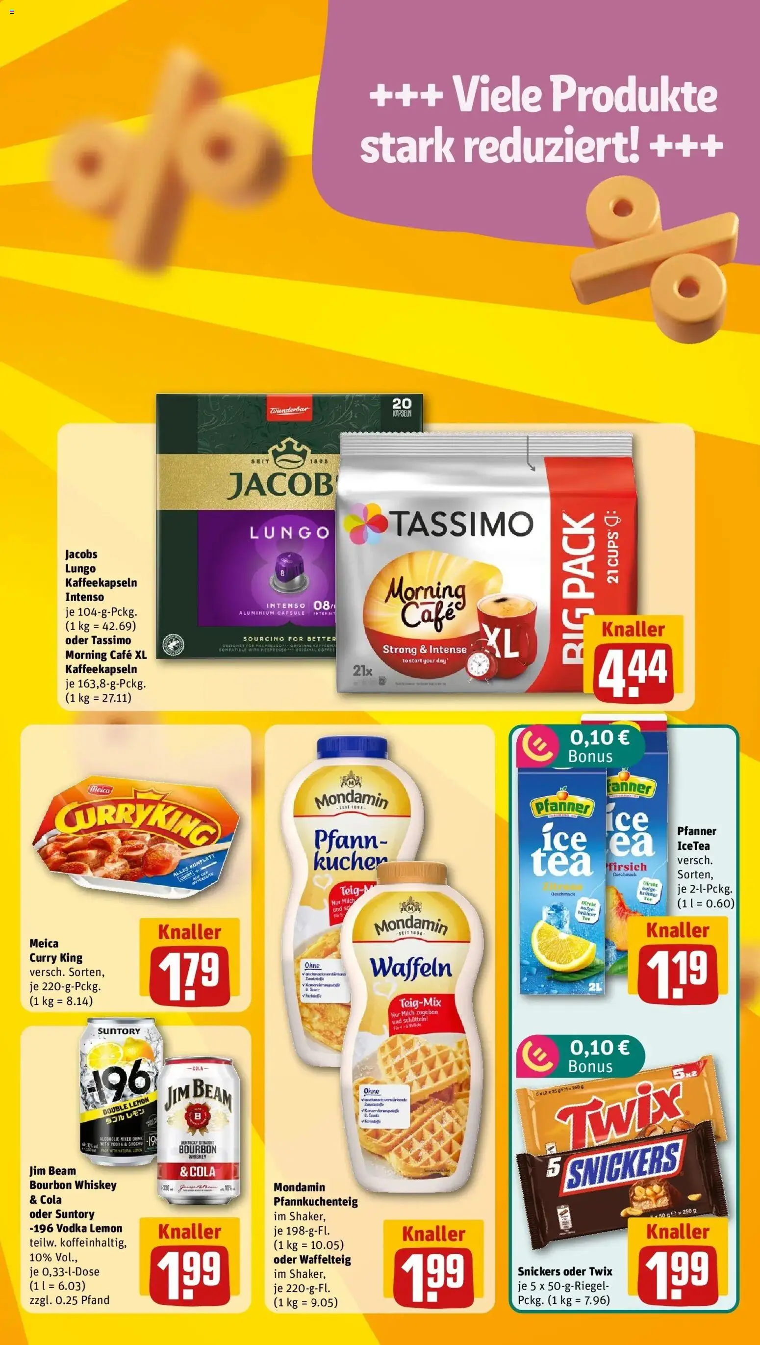 REWE Prospekt ab 19.10.2026 zum Blättern » Angebote | Seite: 7 | Produkte: Snickers, Meica, Tassimo, Whiskey