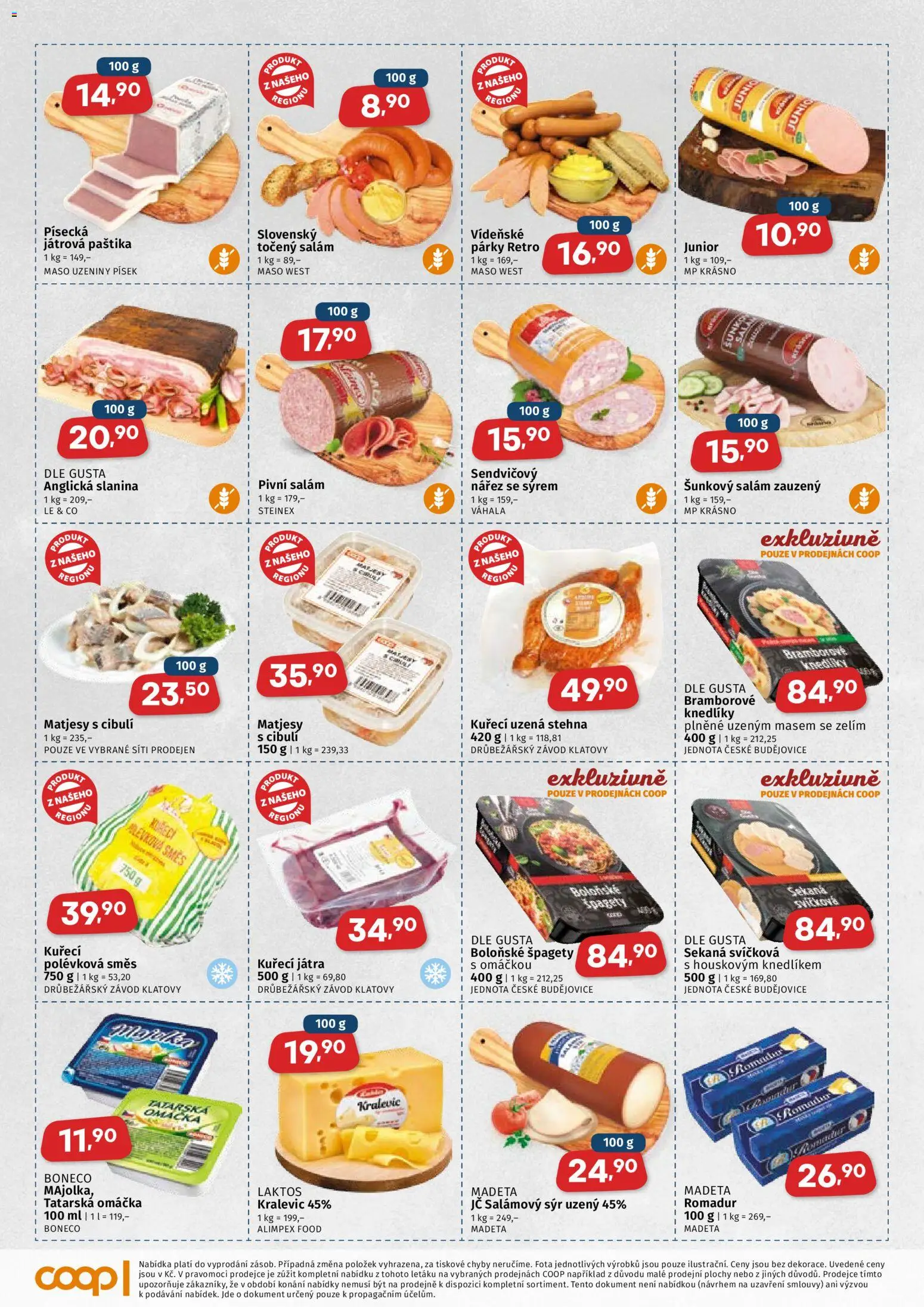 Coop leták od 06.05.2026 | Strana: 2 | Produkty: Sýr, Písek, Kuřecí Játra, Paštika