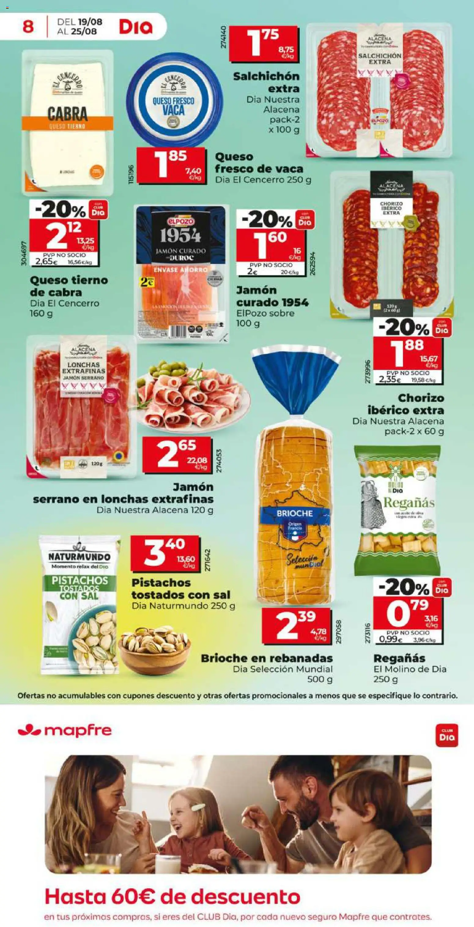 Dia - folleto Market │ válido desde el 19/08/2026 | Página: 8 | Productos: Jamón curado, Queso, Queso fresco, Brioche