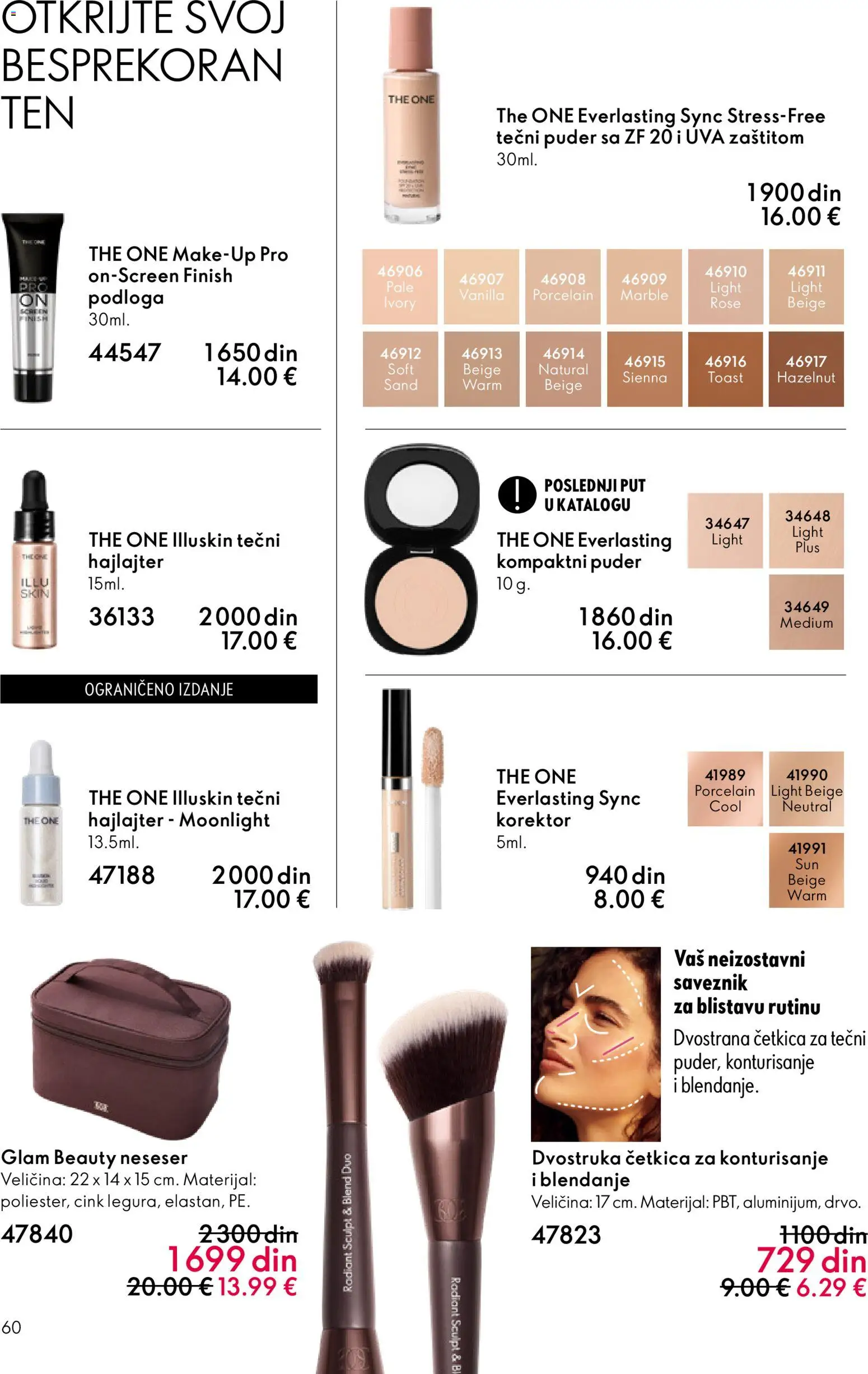 Oriflame katalog - važi od 18.02.2026 | Strana: 60 | Proizvode: Tečni puder, Finish, Korektor, Puder