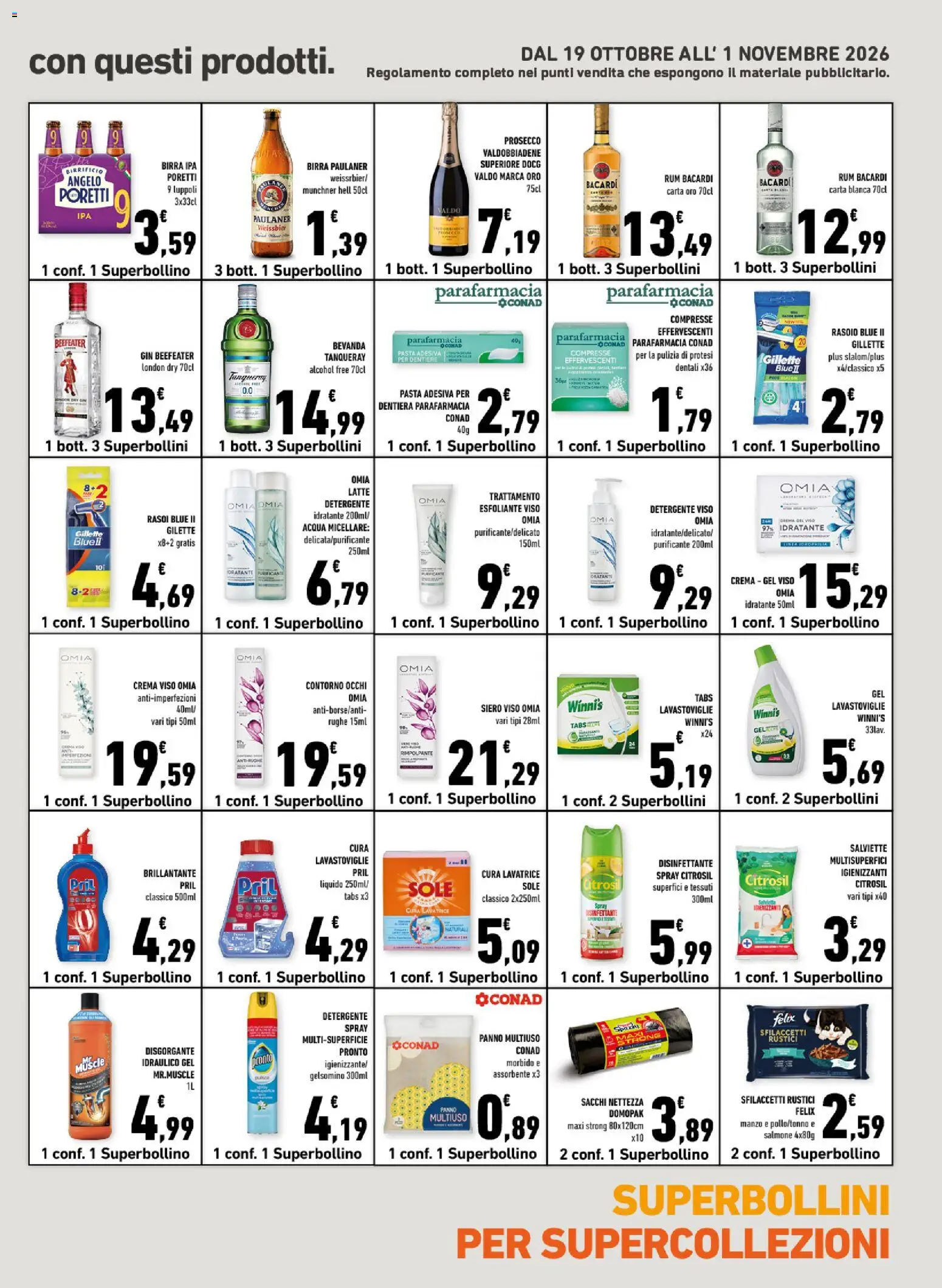 Volantino Conad del 21/10/2026 | Pagina: 15 | Prodotti: Acqua micellare, Manzo, Pasta, Lavastoviglie