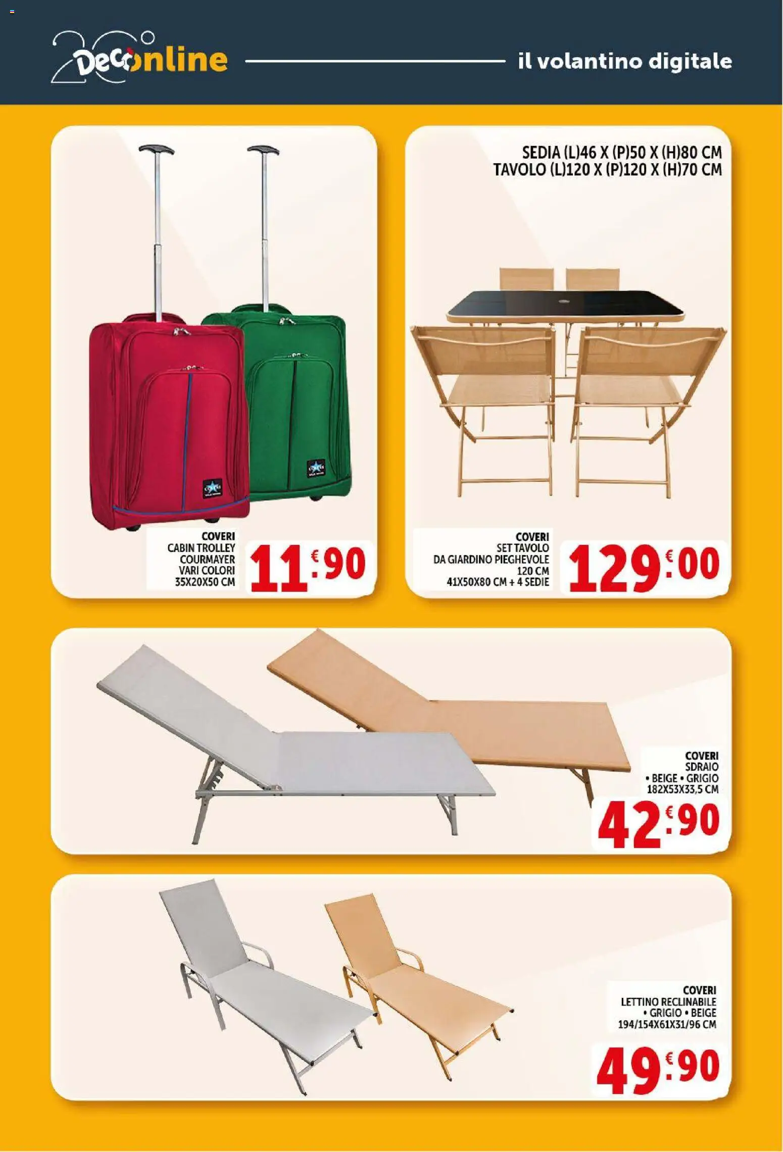 Volantino Decò del 29.05.2026 | Pagina: 34 | Prodotti: Sdraio, Lettino, Trolley, Tavolo