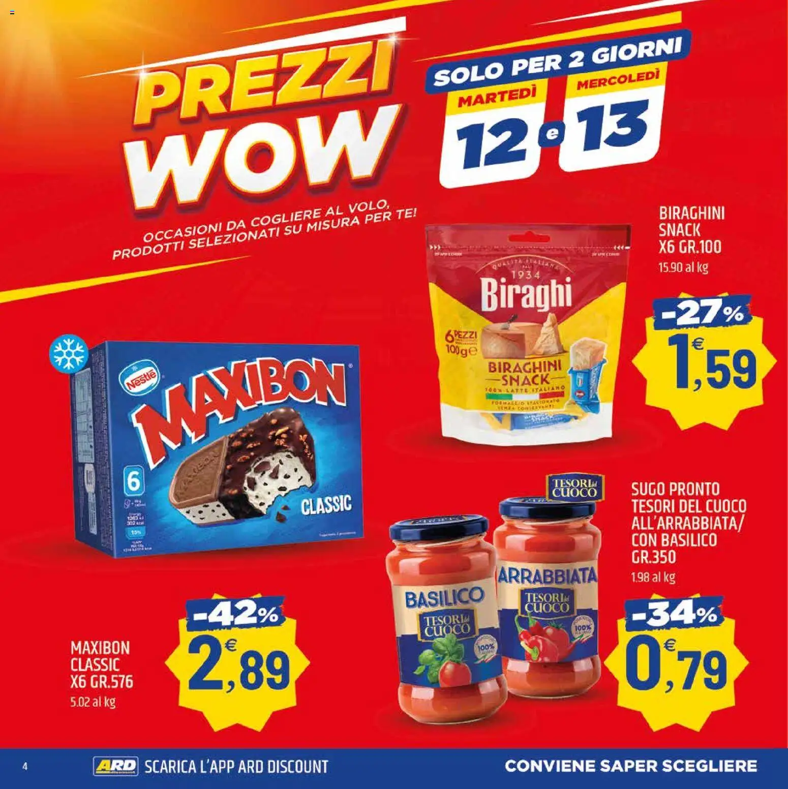 Volantino ARD Discount del 07.05.2026 | Pagina: 4 | Prodotti: Tè, Latte, Basilico, Sugo
