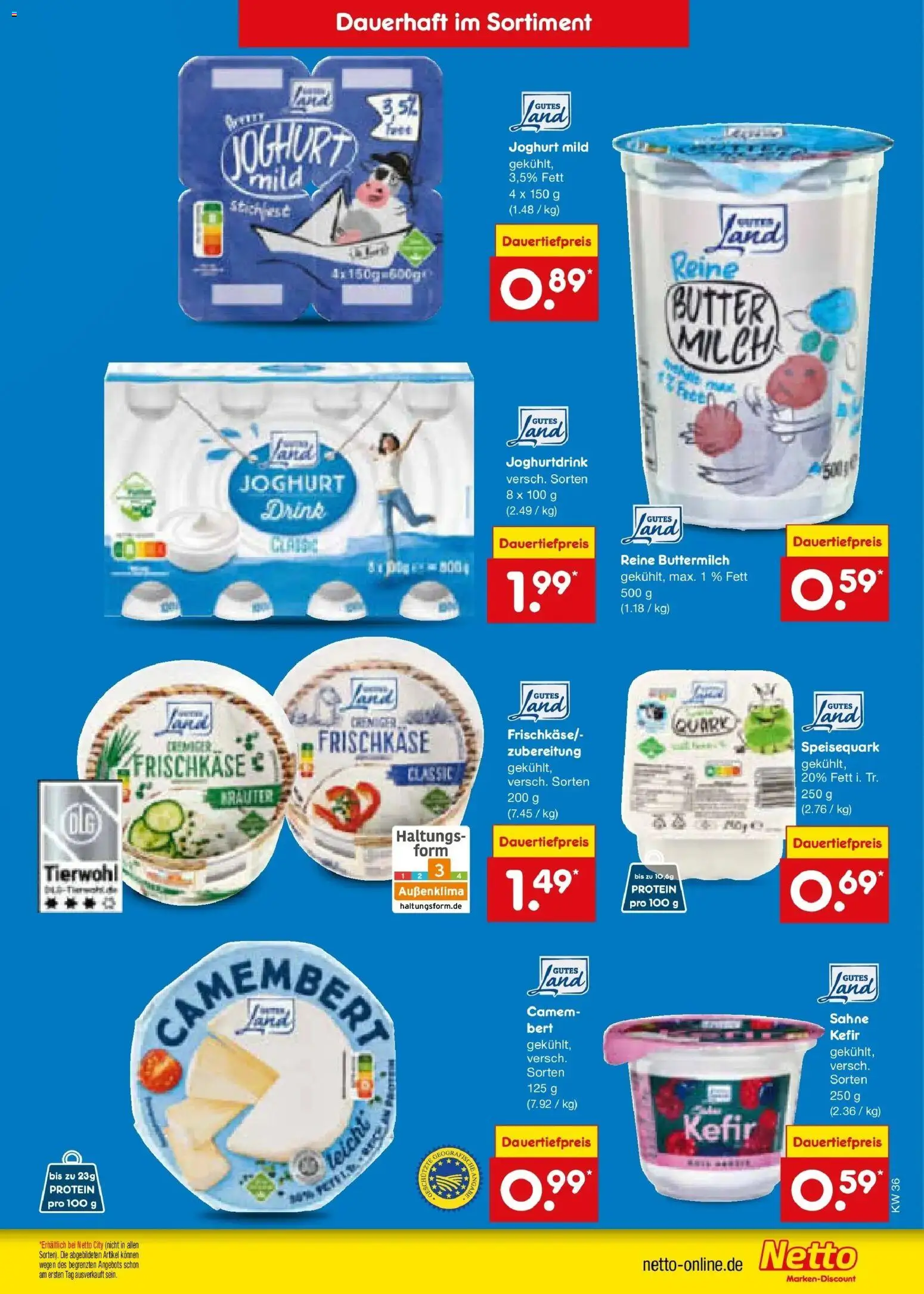 Netto Marken-Discount Prospekt Katzweiler (ab 31.08.2026) » Angebote | Seite: 15 | Produkte: Kefir, Milch, Camembert, Speisequark