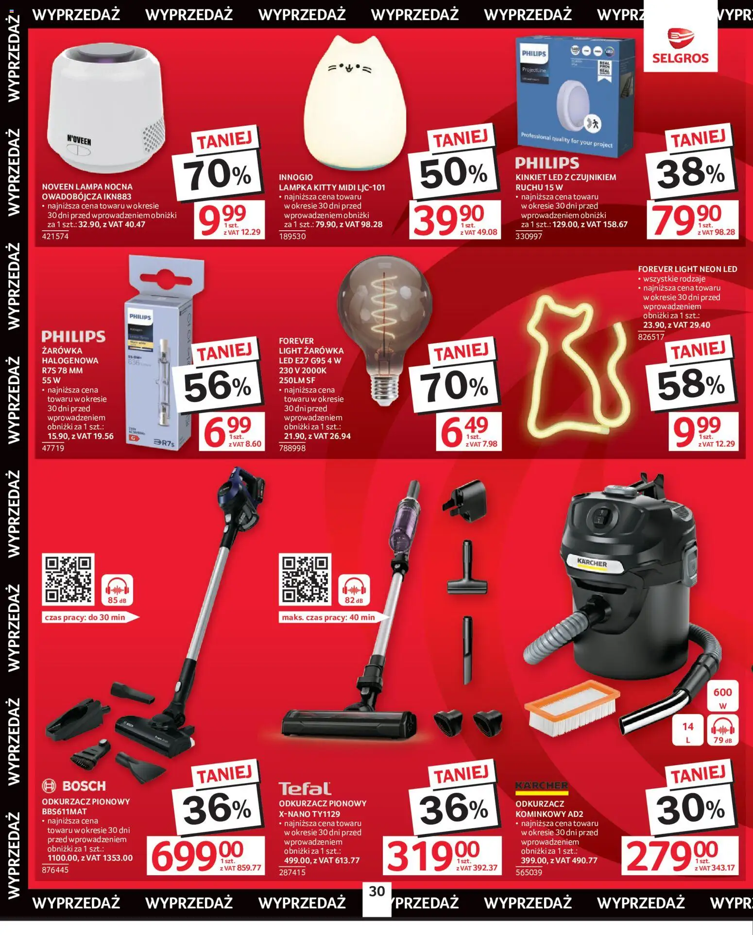 Selgros cash&carry gazetka - Oferta przemysłowa od 07.05.2026 | Strona: 32 | Produkty: Odkurzacz, Odkurzacz pionowy, Lampa