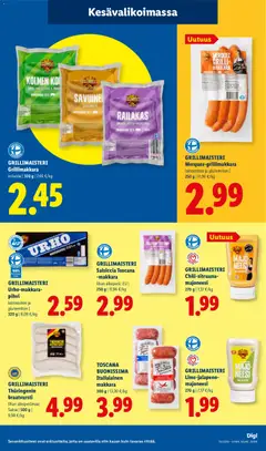 Lidl-mainoslehti voimassa 17.06.2026 alkaen | Sivu: 15 | Tuotteet: Grilli, Majoneesi, Makkara, Grillimakkara