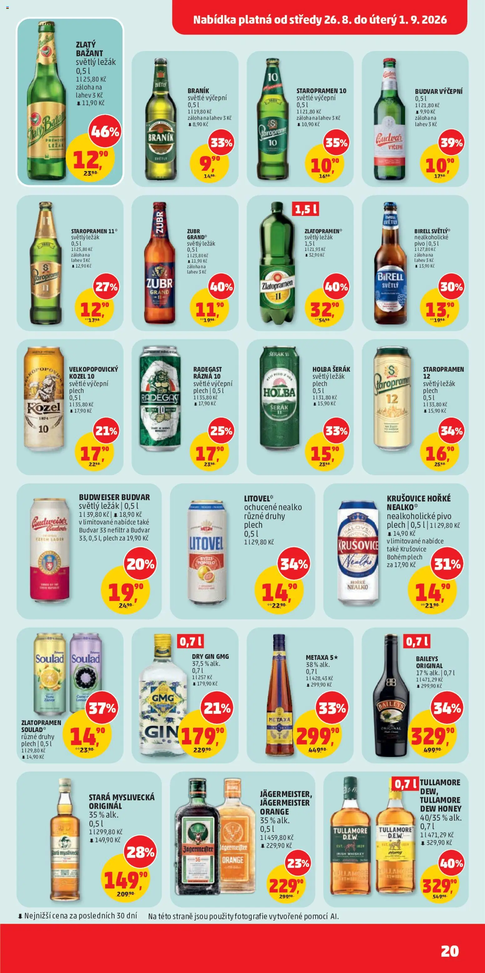 Penny Market leták od 26.08.2026 | Strana: 20 | Produkty: Kozel, Šerák, Krušovice, Pivo plech