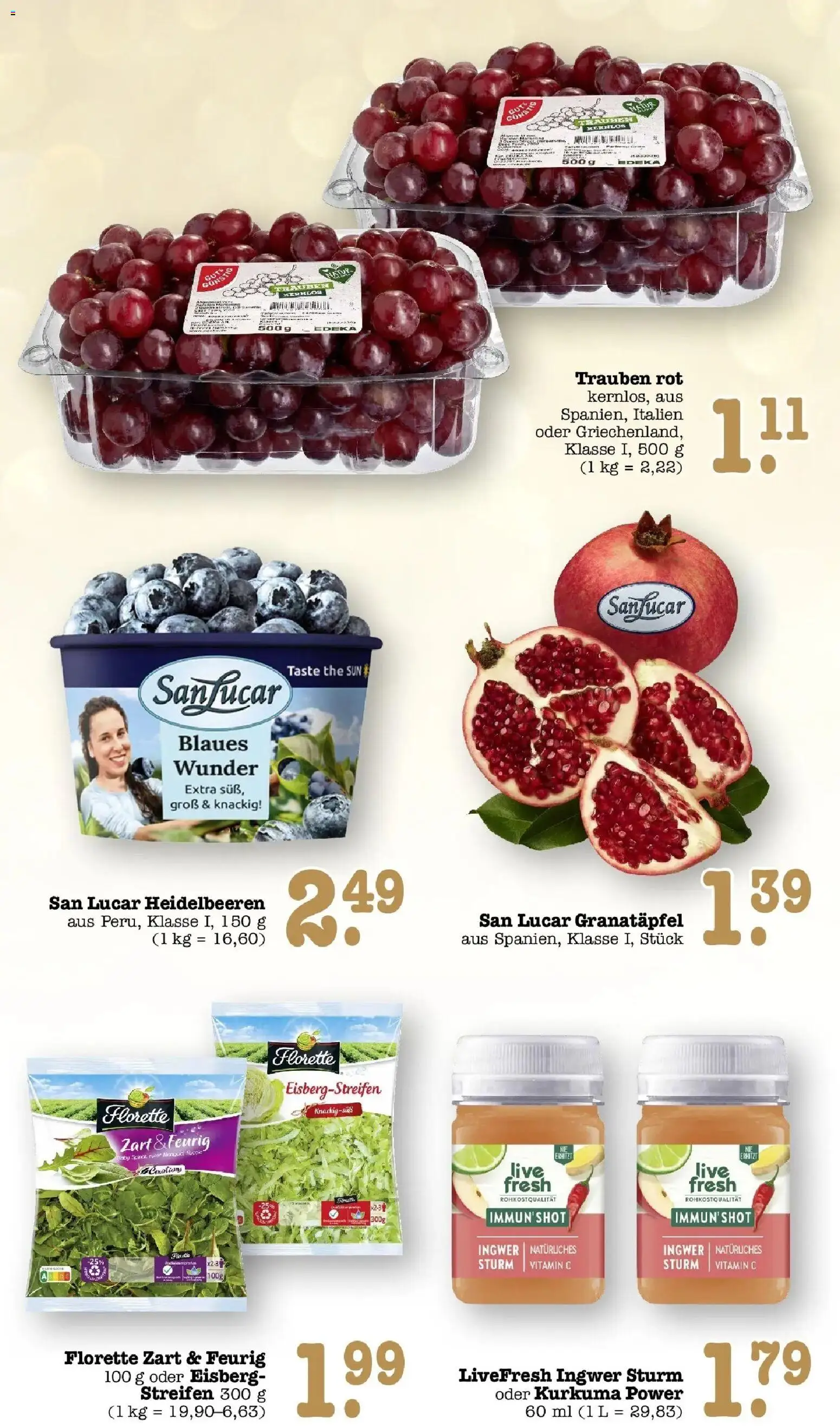 E center Prospekt Karlsruhe (ab 12.10.2026) zum Blättern | Seite: 24 | Produkte: Granatapfel, Trauben, Heidelbeeren