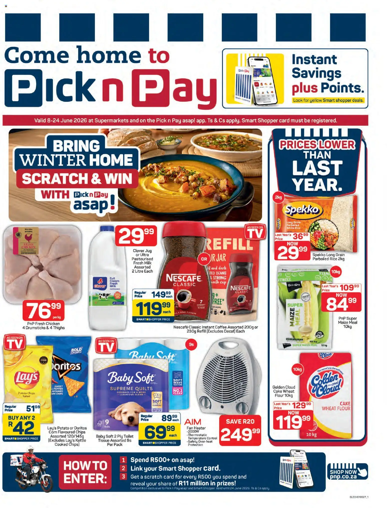 New Pick n Pay catalogue – valid from 08.06.2026 | Page: 1 | Products: Kettle, Fan, Rice, Cream