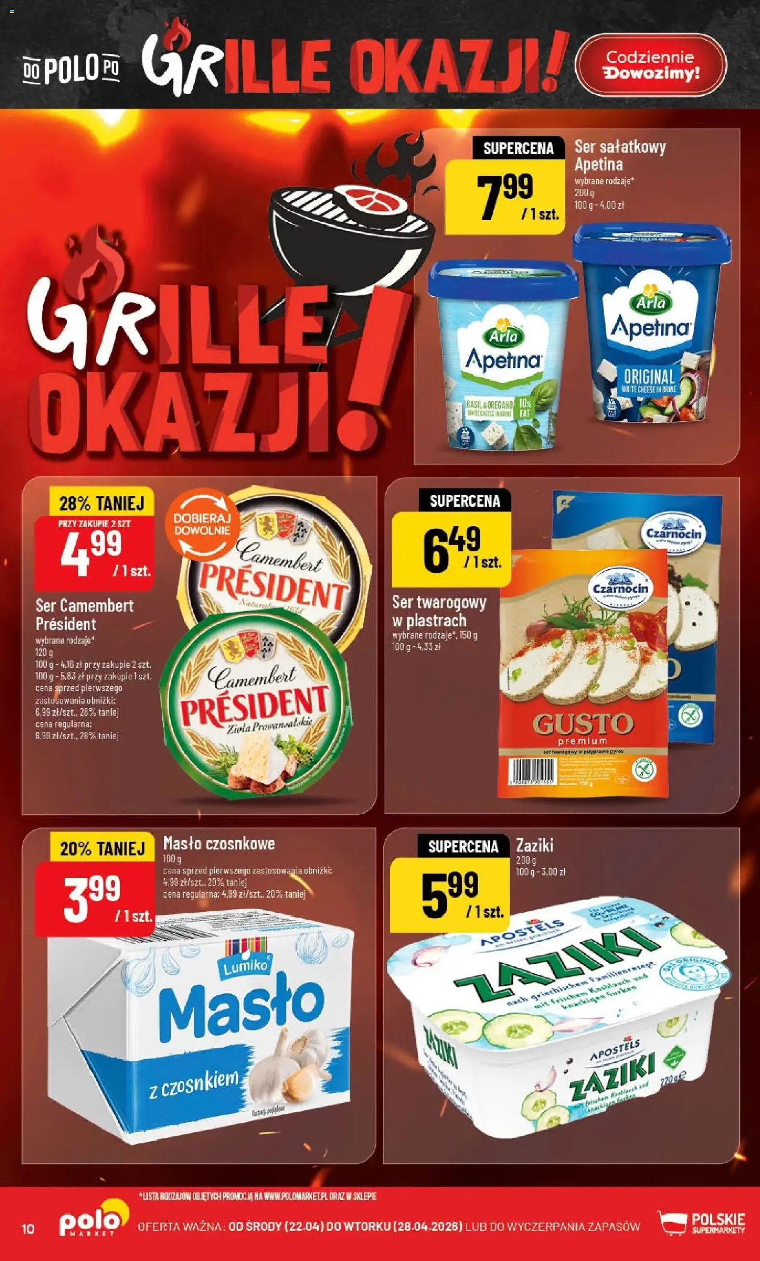 POLOmarket gazetka od 22.04.2026 | Strona: 10 | Produkty: Oregano, Zioła prowansalskie, Ser camembert, Masło