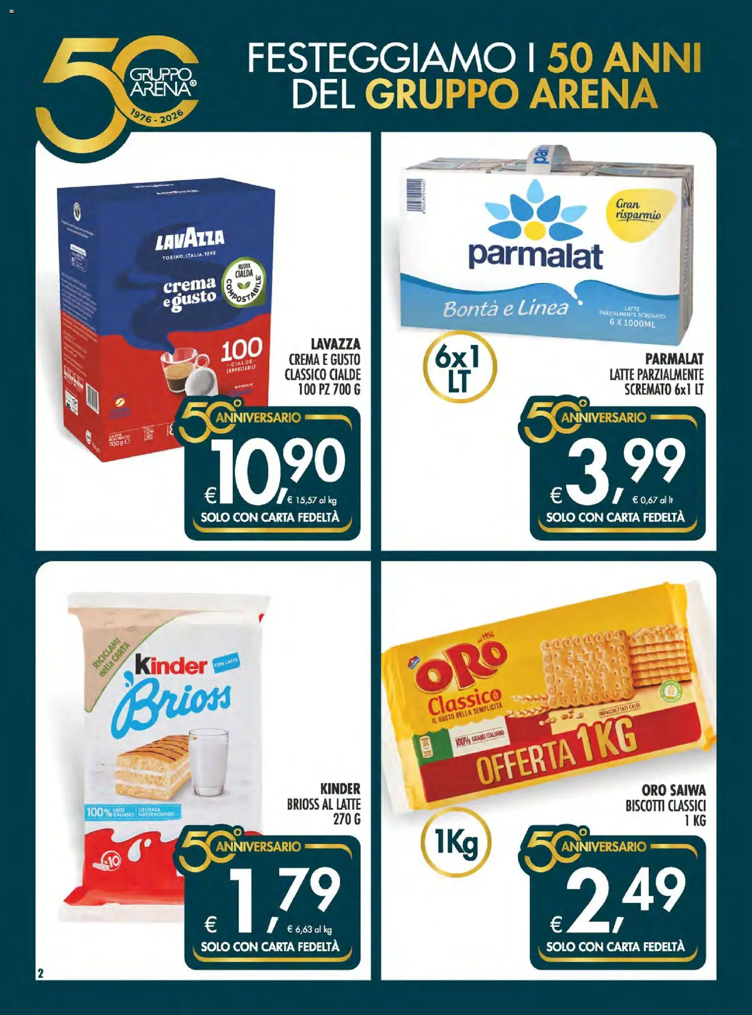 Volantino SuperConveniente del 07.05.2026 | Pagina: 2 | Prodotti: Crema, Biscotti, Latte parzialmente scremato, Lavazza