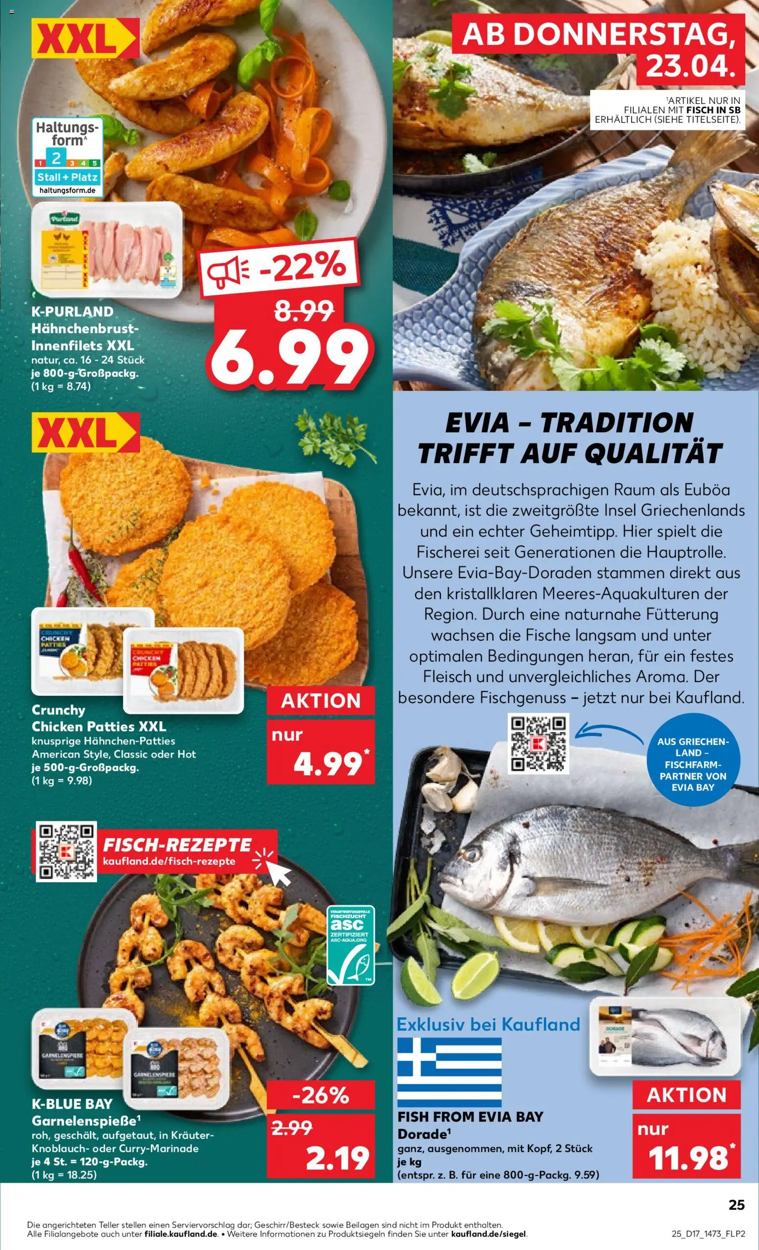 Kaufland Prospekt – gültig ab 23.04.2026 | Seite: 25 | Produkte: Dorade, Fisch, Fleisch, Hahnchenbrust
