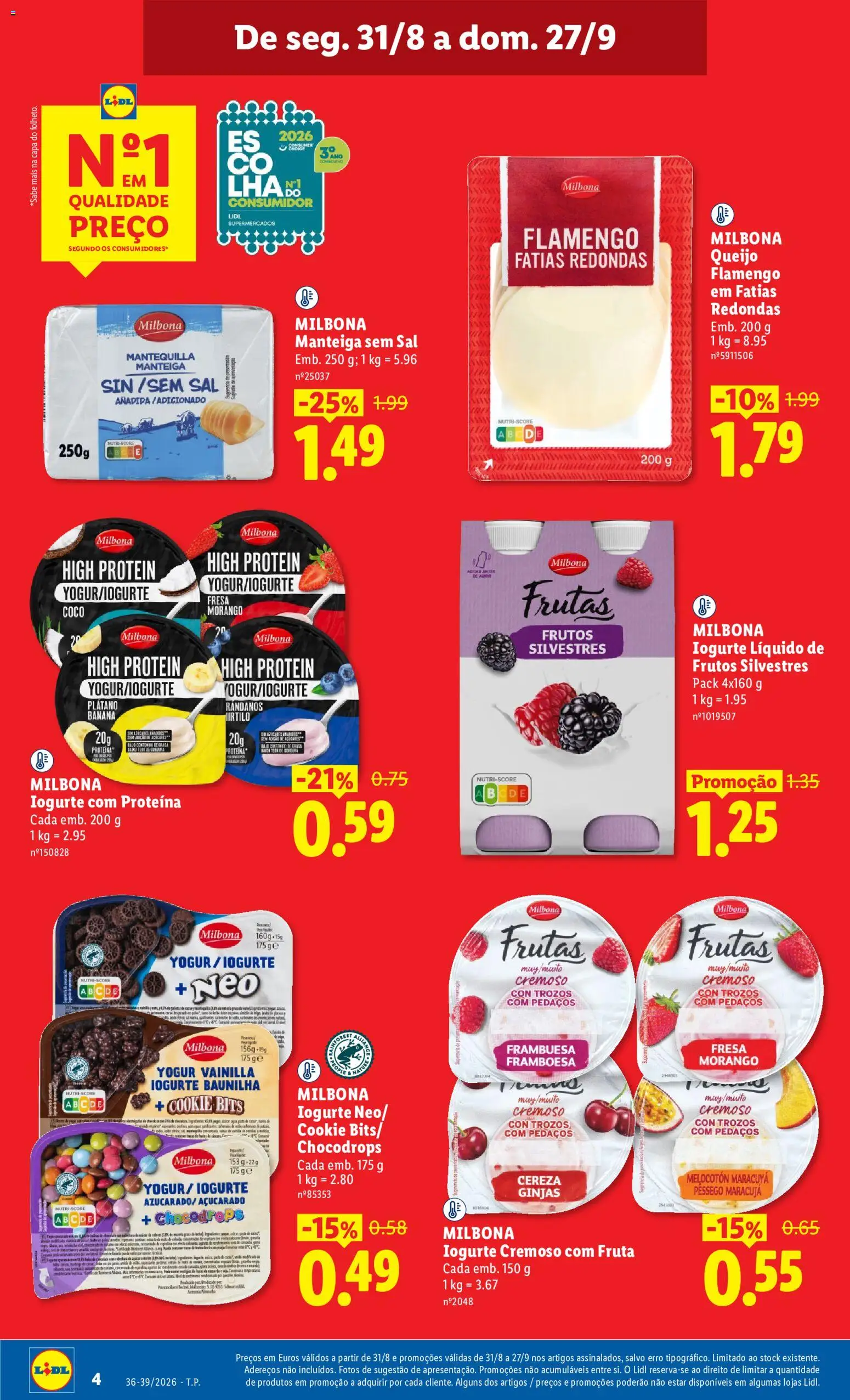 Lidl Folheto Especial │ válido de 01/09/2026 | Página: 4 | Produtos: Banana, Manteiga, Frutos silvestres, Coco
