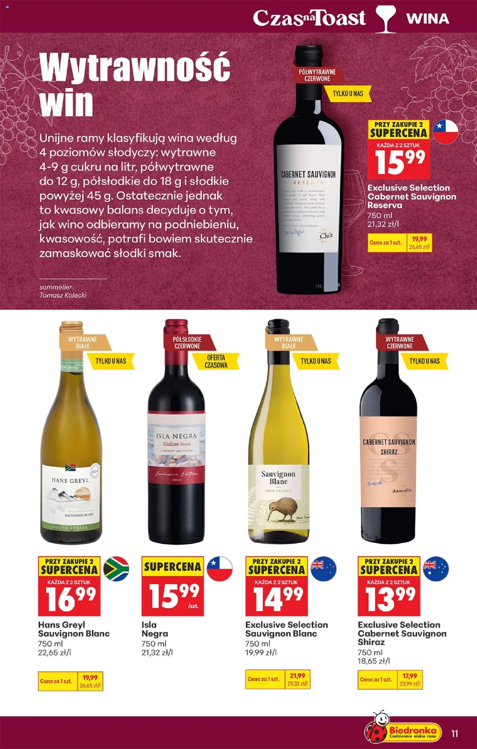 Biedronka Polsko leták - Czas na toast od 19.10.2026 | Strana: 11 | Produkty: Cabernet Sauvignon