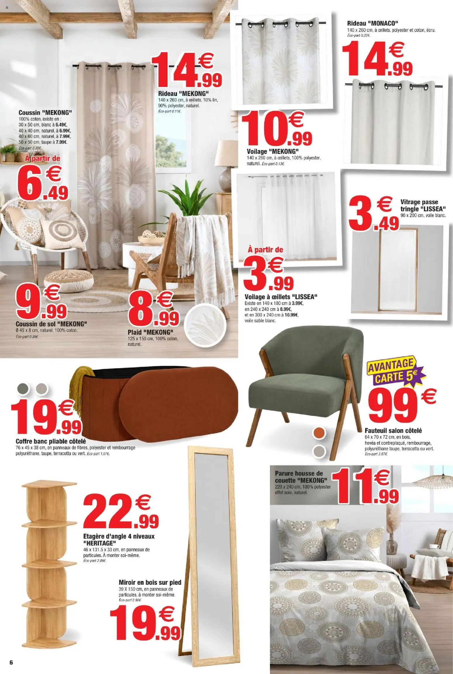 {H1} | Page: 6 | Produits: Plaid, Étagère, Housse de couette, Sable