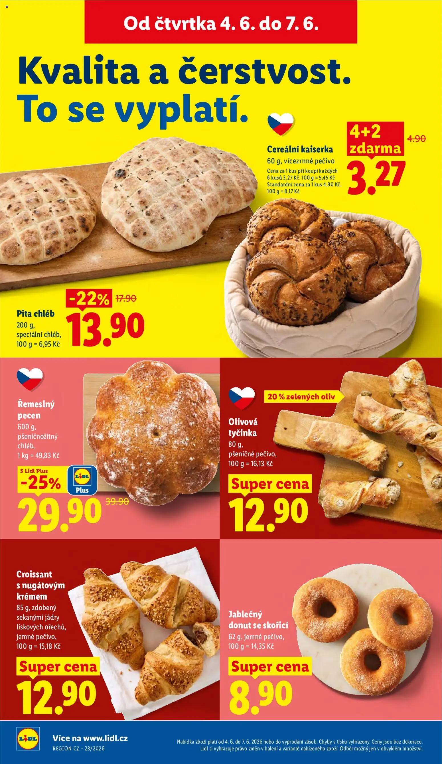 Lidl leták od 04.06.2026 | Strana: 12 | Produkty: Kaiserka, Chléb, Pečivo, Croissant
