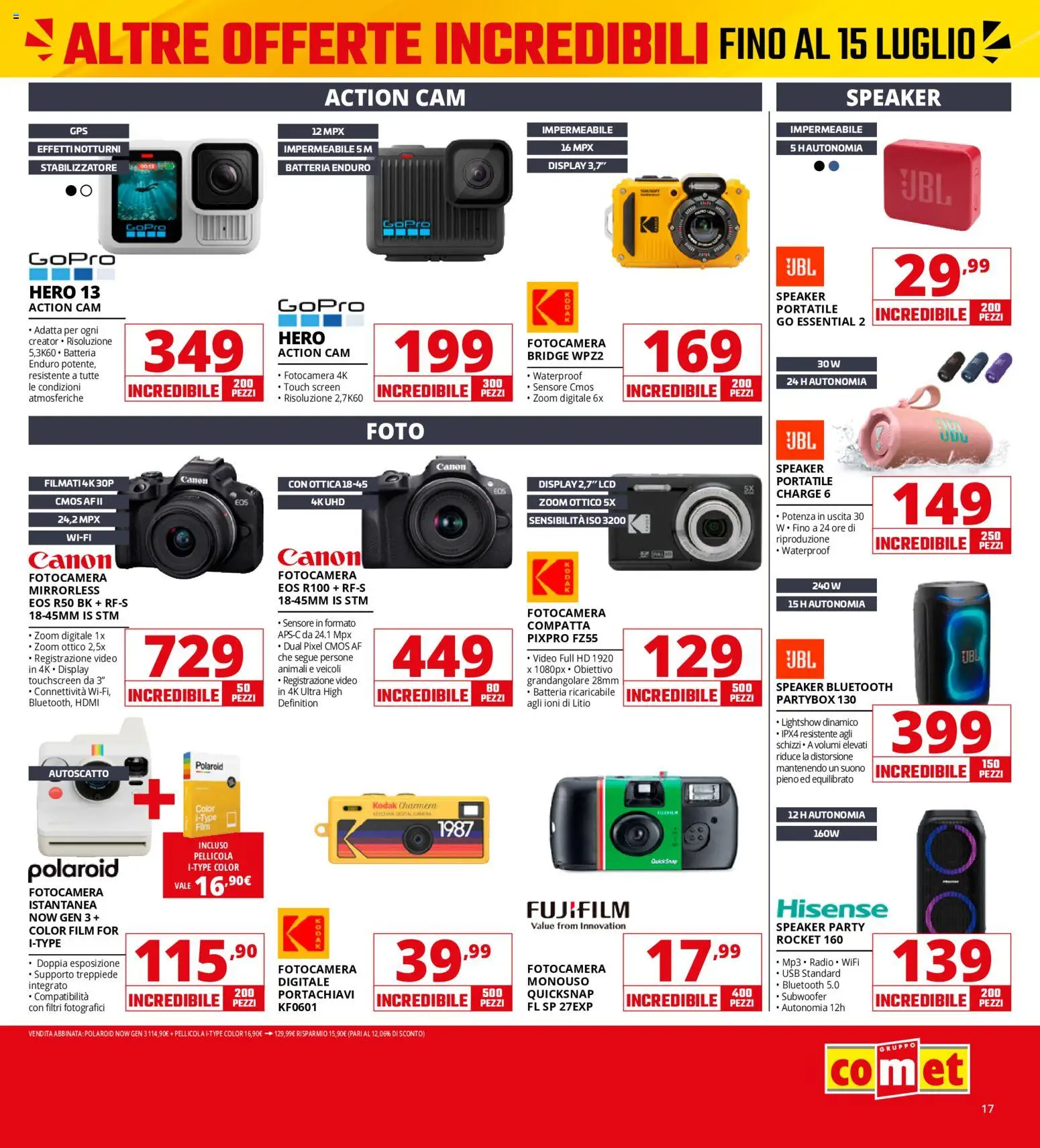 Volantino Comet del 13/07/2026 | Pagina: 17 | Prodotti: Fotocamera, USB, Pellicola, Batteria