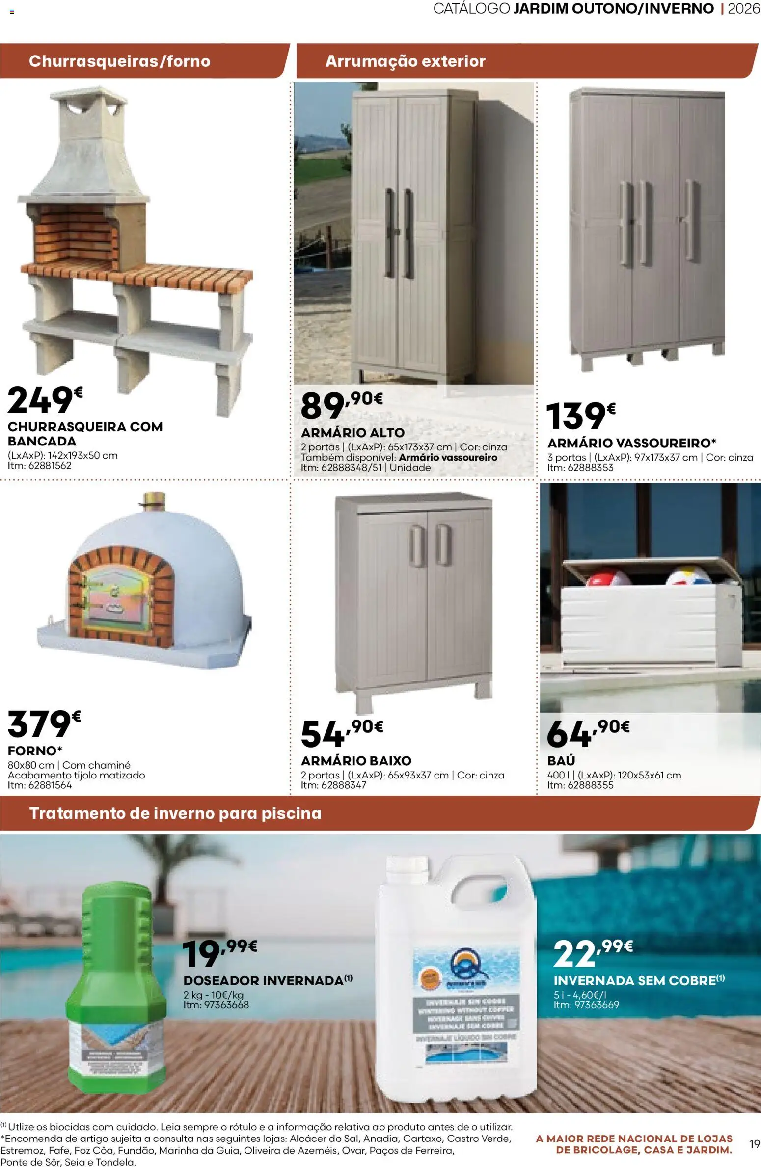 BricoMarché folheto 14 - Catálogo de Jardim Outuno Inverno │ válido de 01/10/2026 | Página: 19 | Produtos: Piscina, Armário, Bancada, Portas