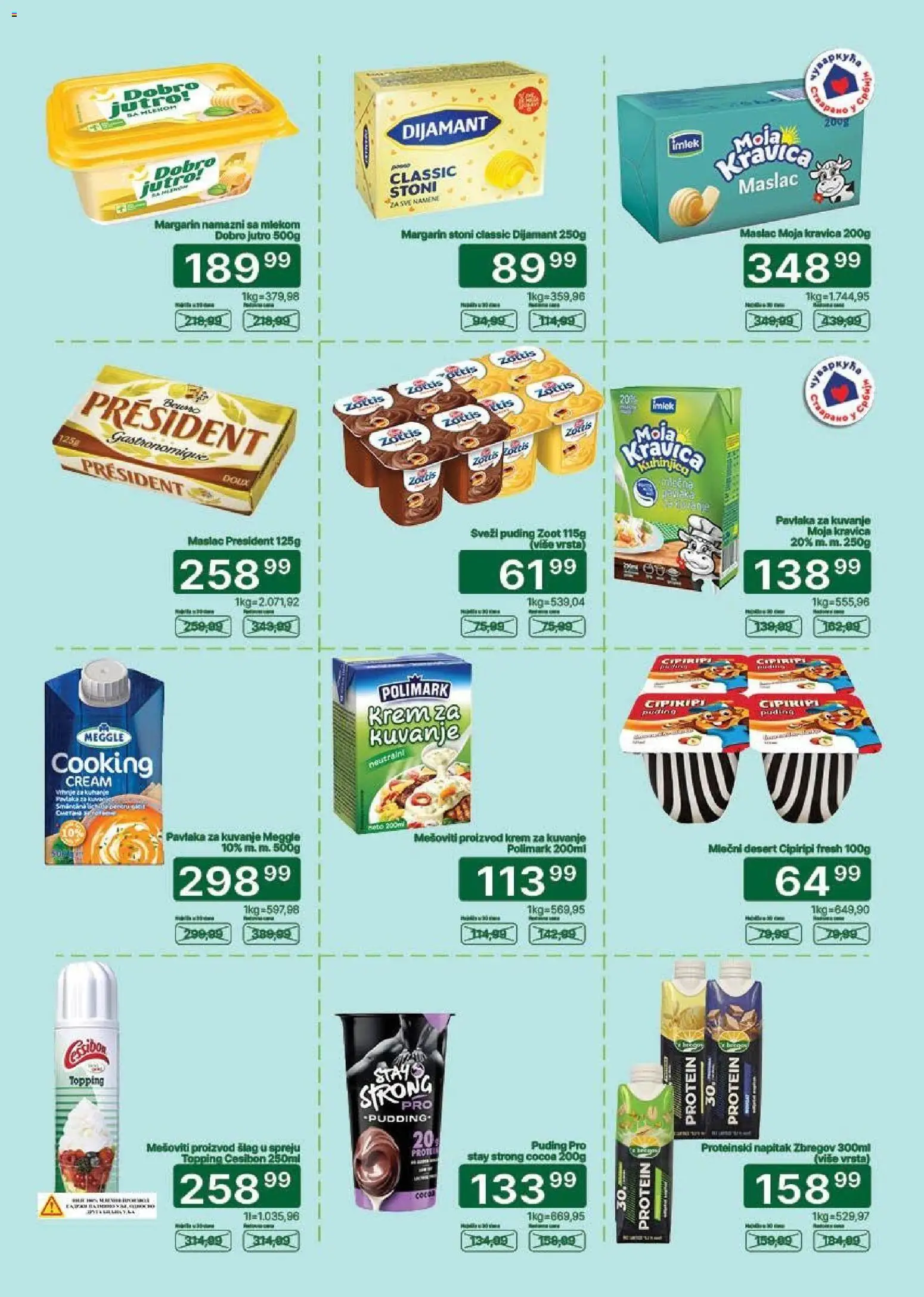 Univerexport katalog - važi od 25.05.2026 | Strana: 8 | Proizvode: Maslac, Moja kravica, Margarin, Pavlaka
