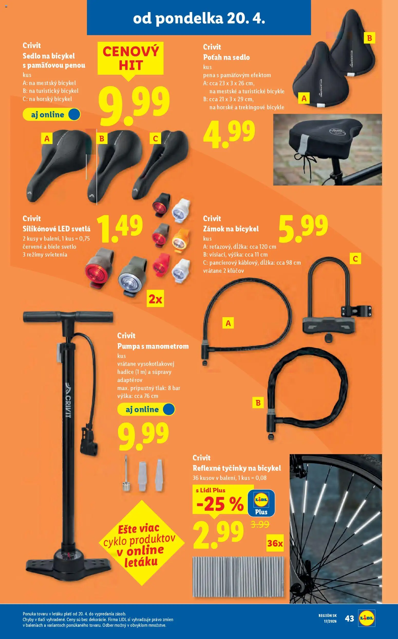 Nové Lidl akcie – leták je platný od 20.04.2026 | Strana: 50 | Produkty: Pumpa, Led svetlá, Svetlo, Svetlá