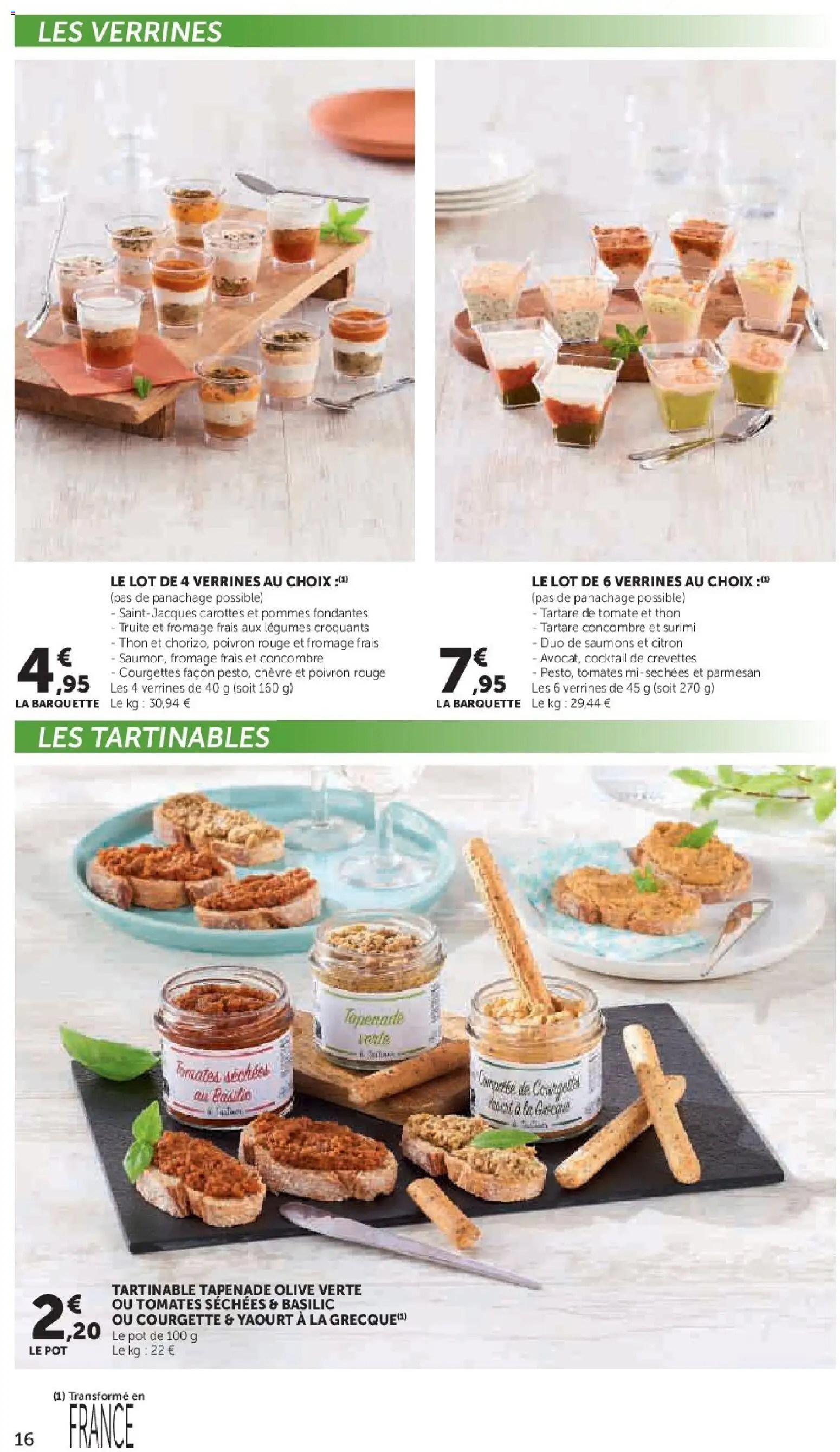 {H1} | Page: 16 | Produits: Olive, Poivron, Verrines, Pommes