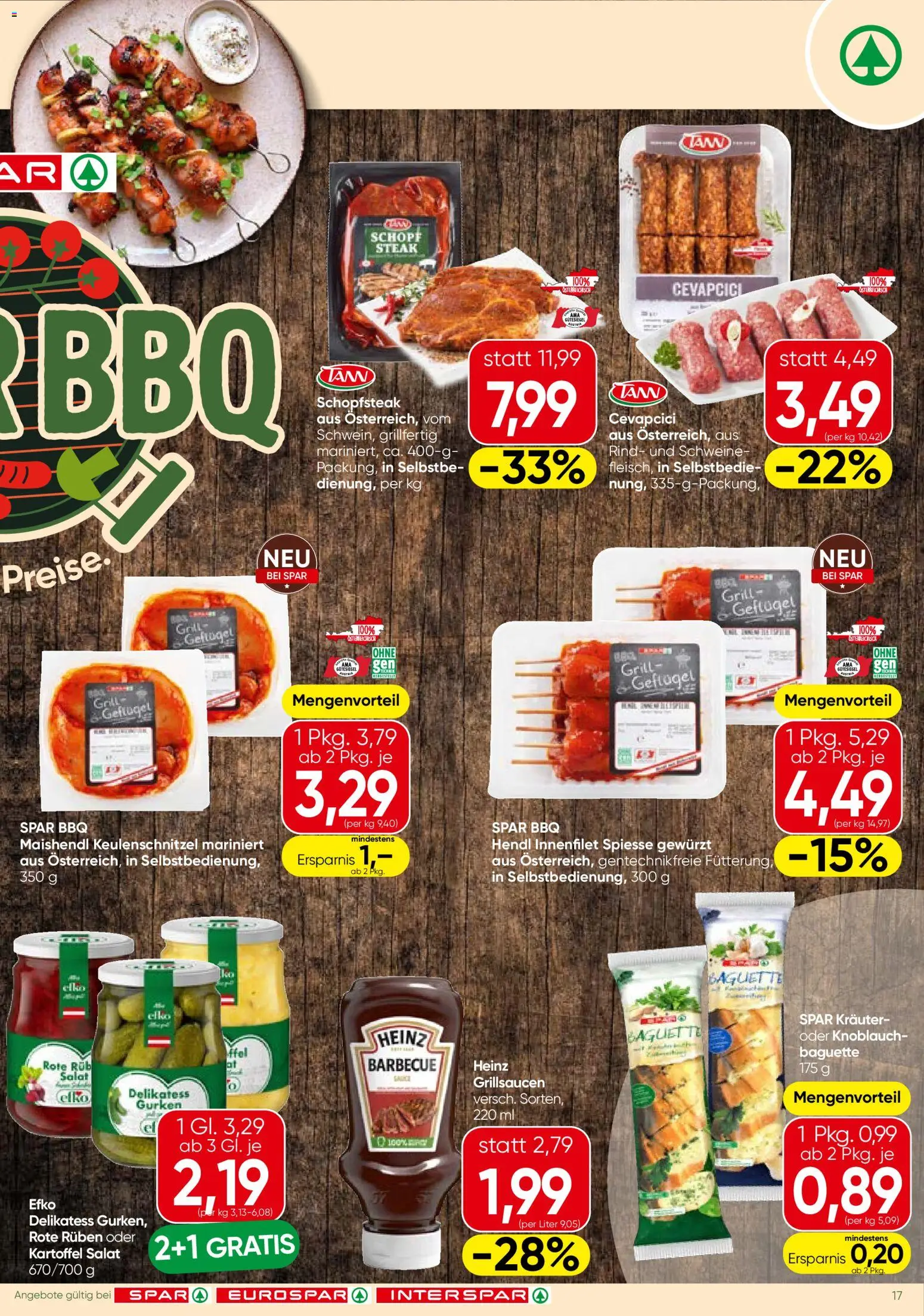 Spar Flugblatt - Salzburg gültig ab 21.05.2026 | Seite: 17 | Produkte: Gurken, Salat, Knoblauch, Grill