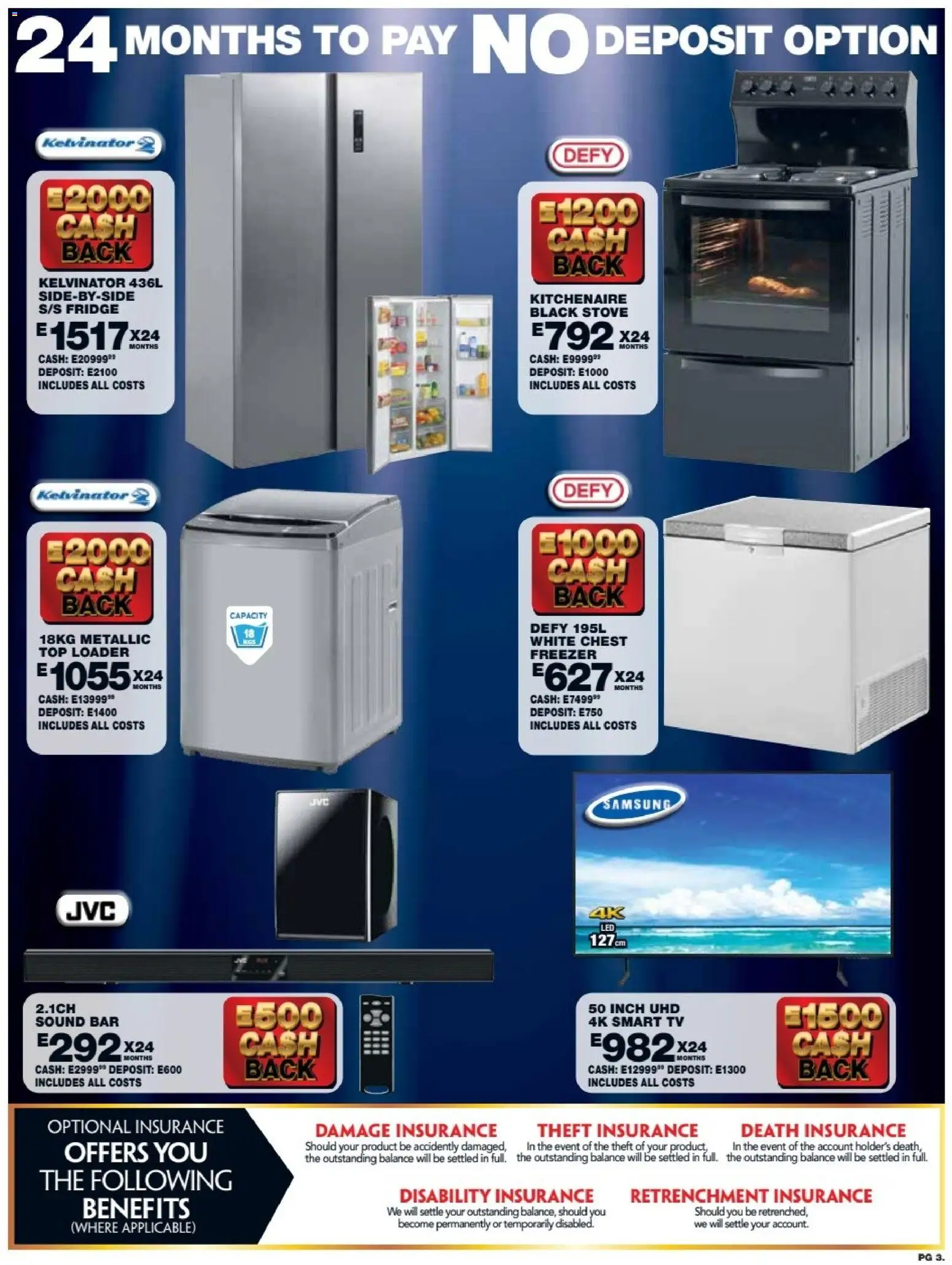 New Lewis Stores catalogue – valid from 11.05.2026 | Page: 3 | Products: Freezer, Stove, TV, Fridge