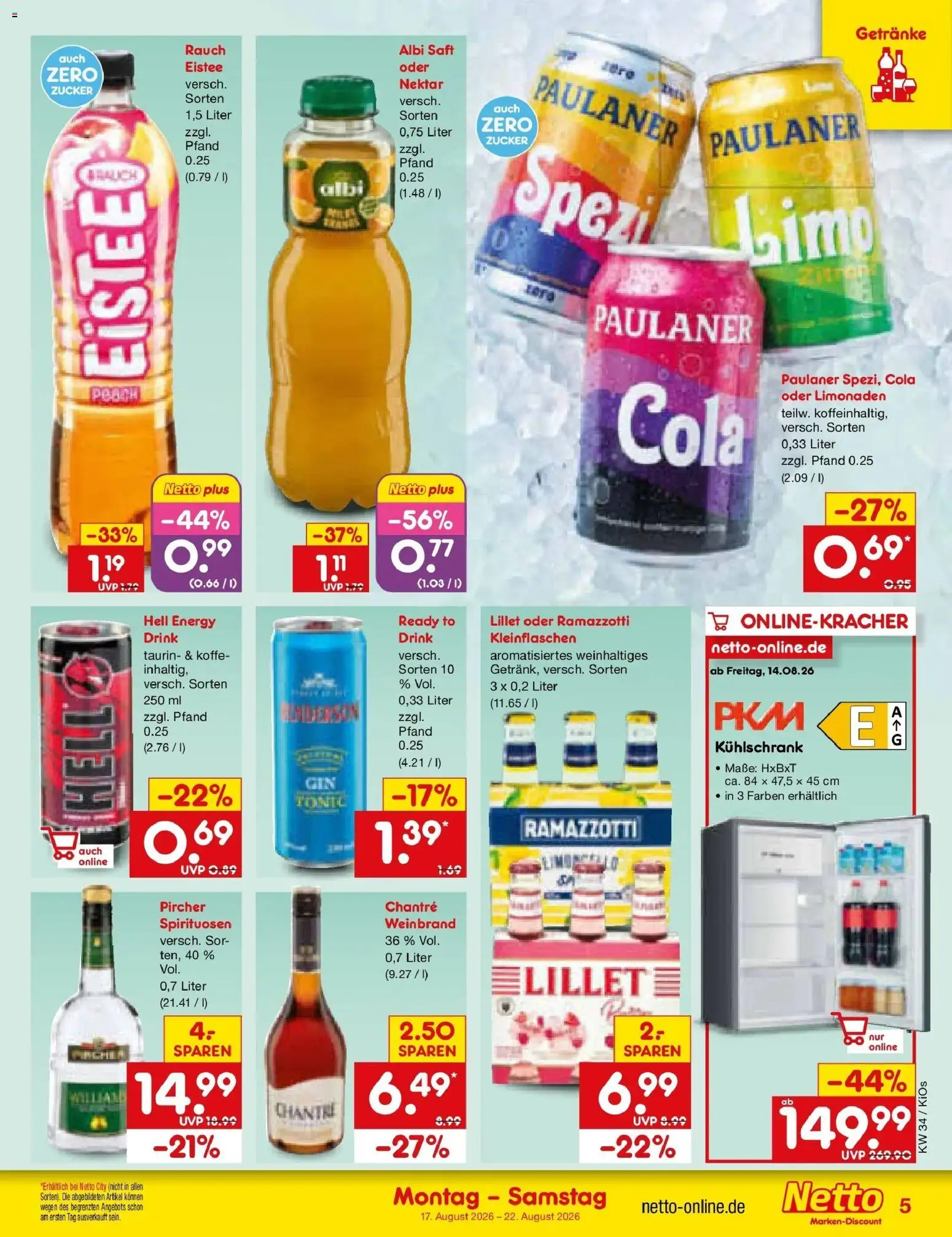 Netto Marken-Discount Prospekt Oberhaid – gültig ab 17.08.2026 | Seite: 7 | Produkte: Lillet, Chantré, Zucker, Saft
